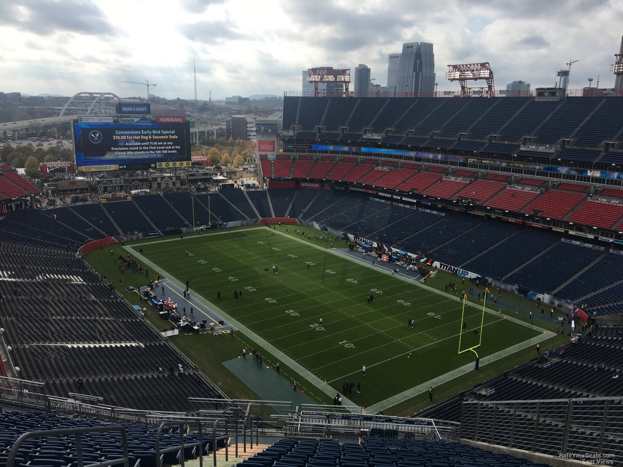 section 303, row aa seat view  for football - nissan stadium