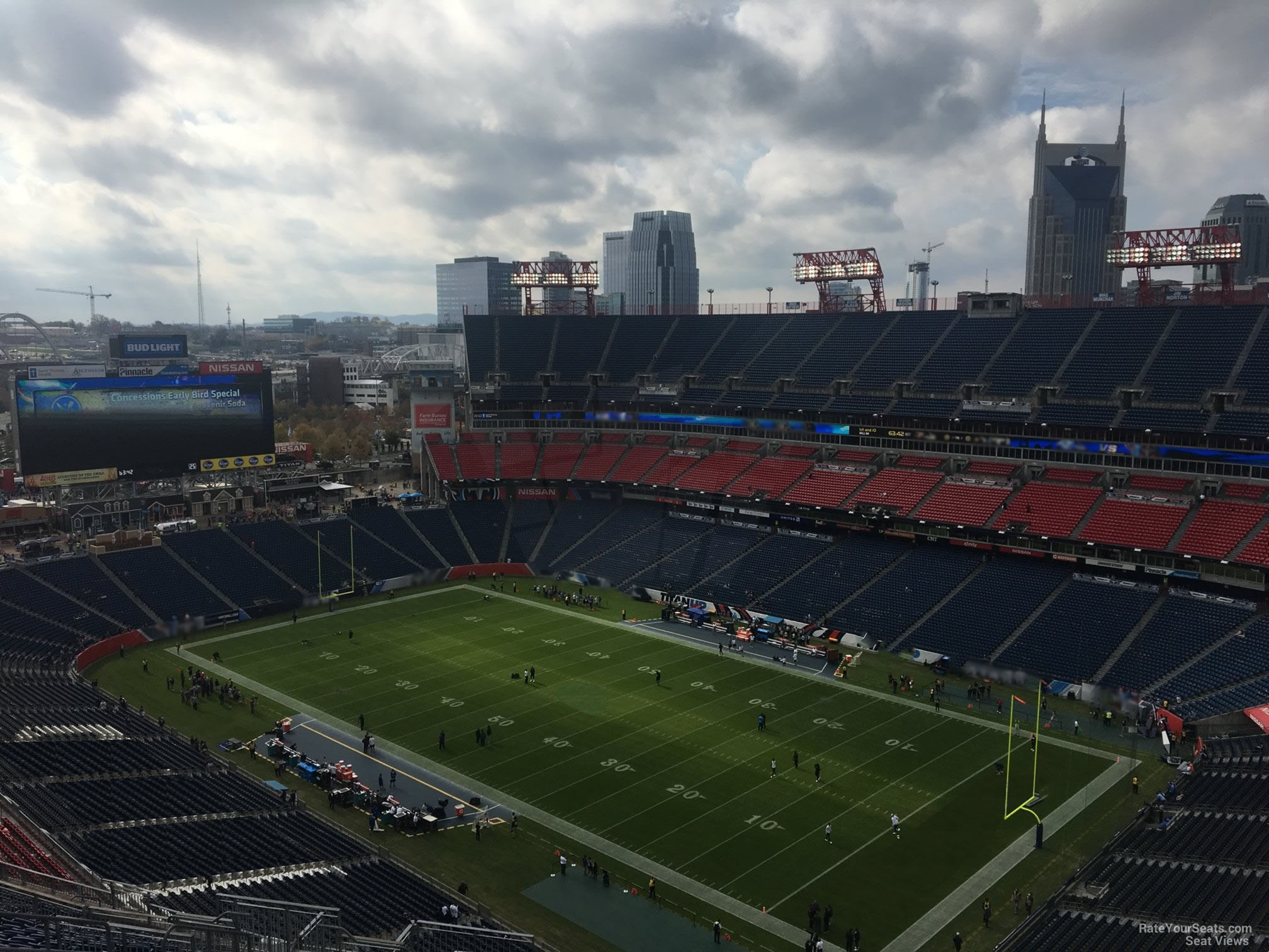 section 305, row aa seat view  for football - nissan stadium
