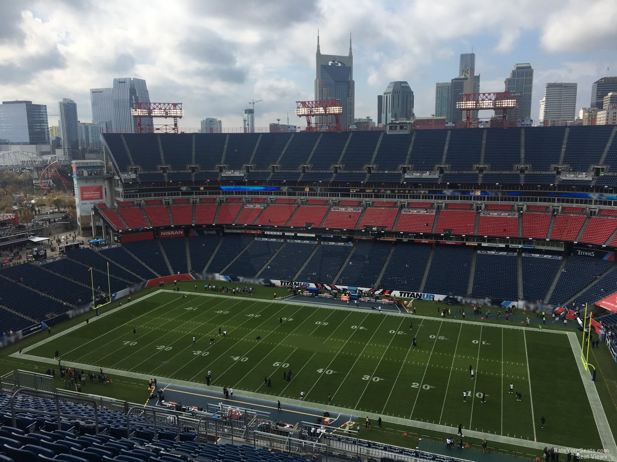 section 309, row aa seat view  for football - nissan stadium