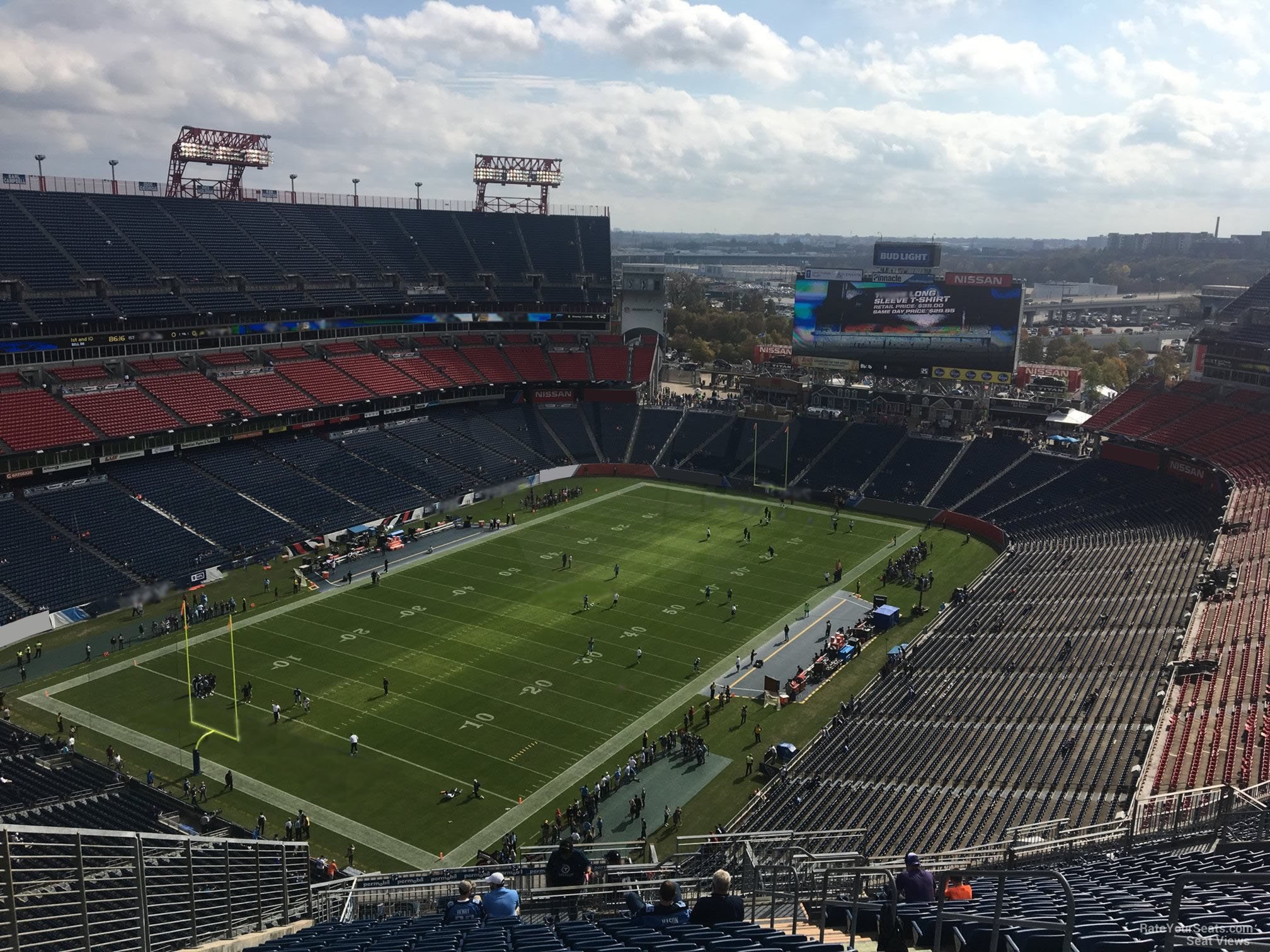 section 344, row aa seat view  for football - nissan stadium