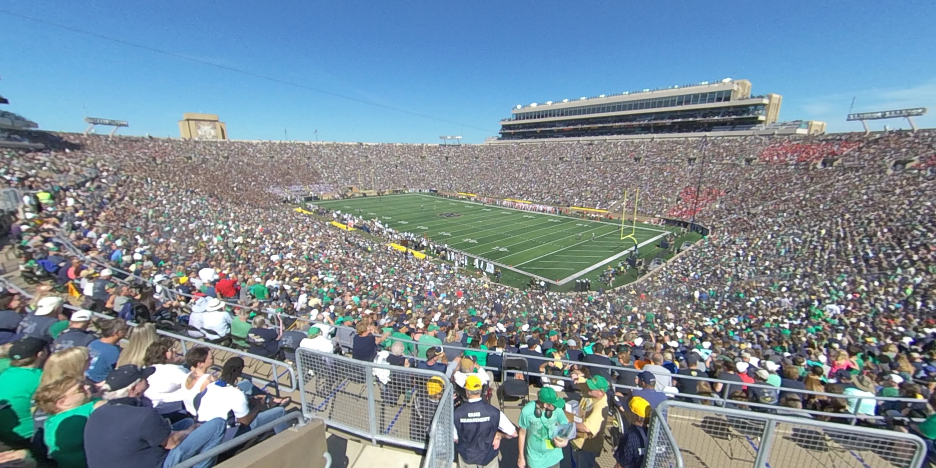section 123 panoramic seat view  for football - notre dame stadium