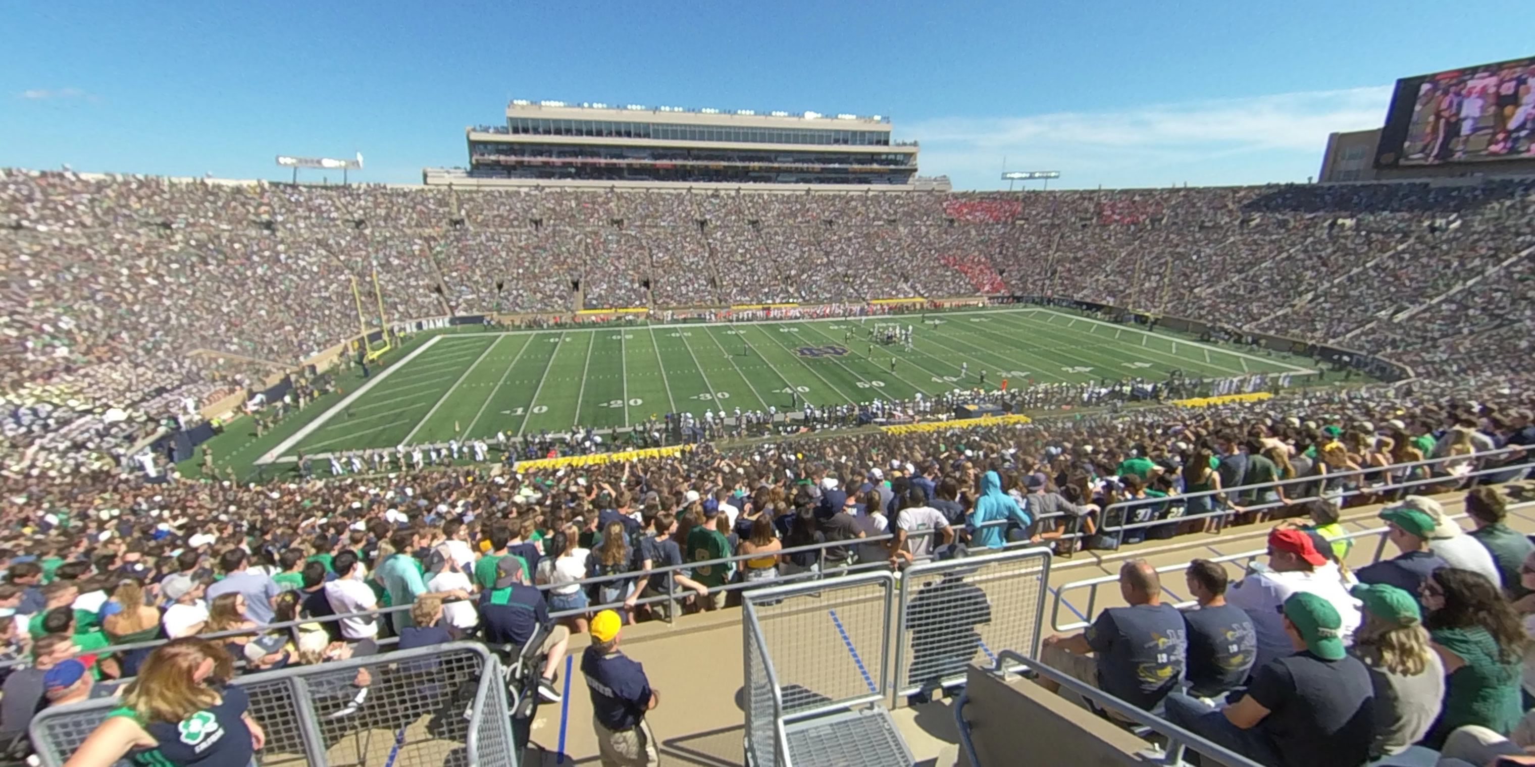 section 129 panoramic seat view  for football - notre dame stadium