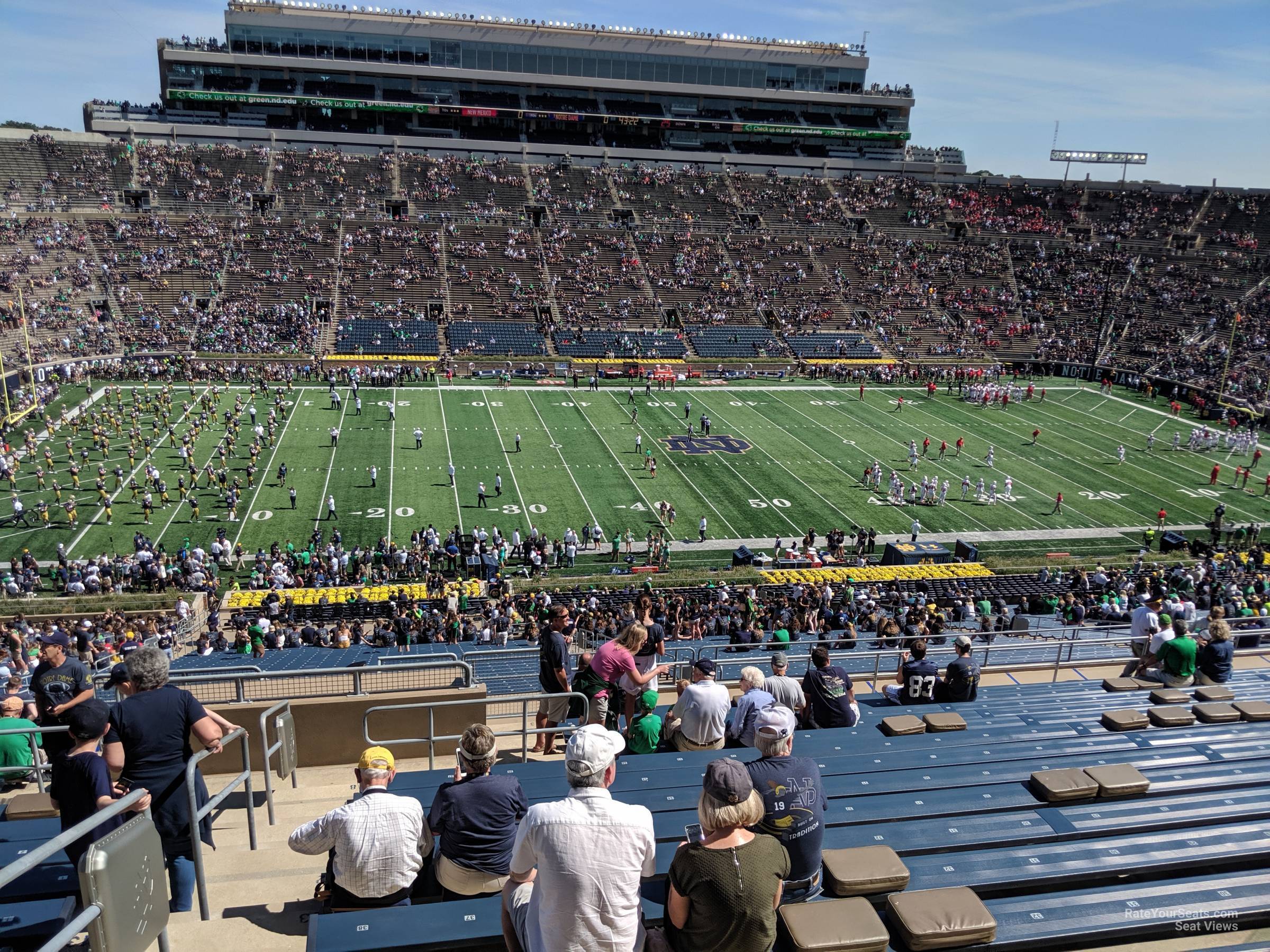 section 129, row 19 seat view  for football - notre dame stadium