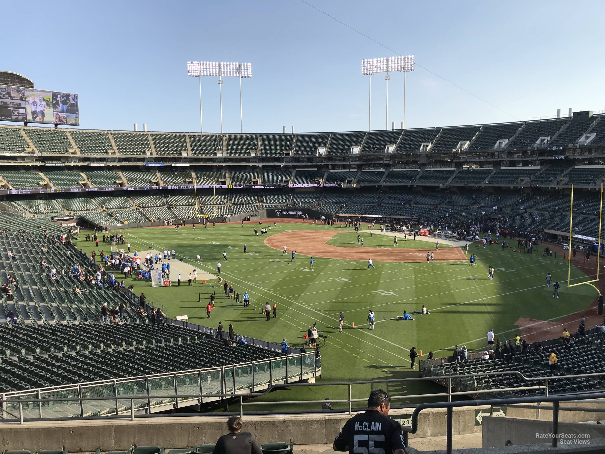 section 233 at ringcentral coliseum for football oakland raiders seating chart rows