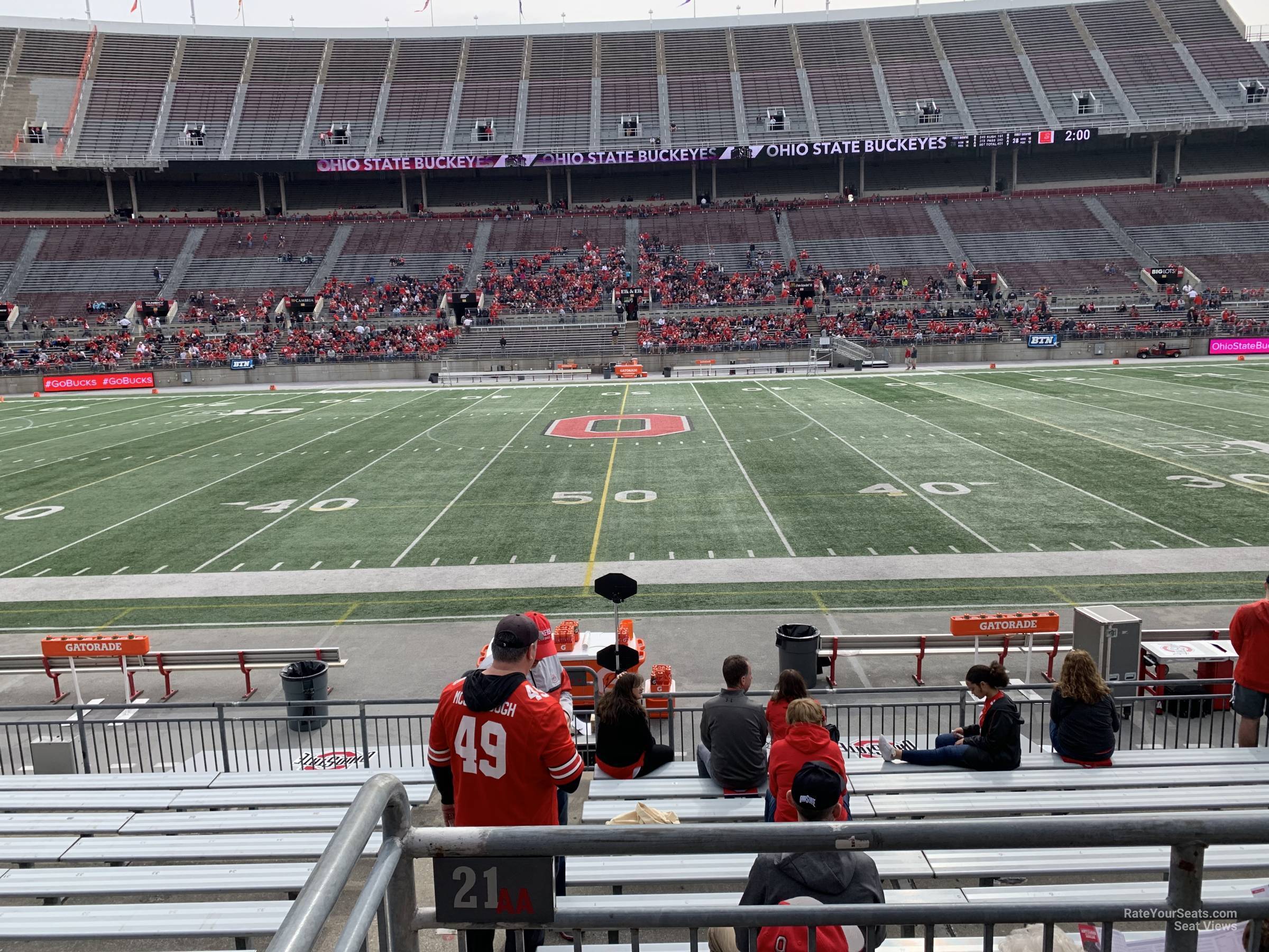 section 21aa, row 11 seat view  for football - ohio stadium