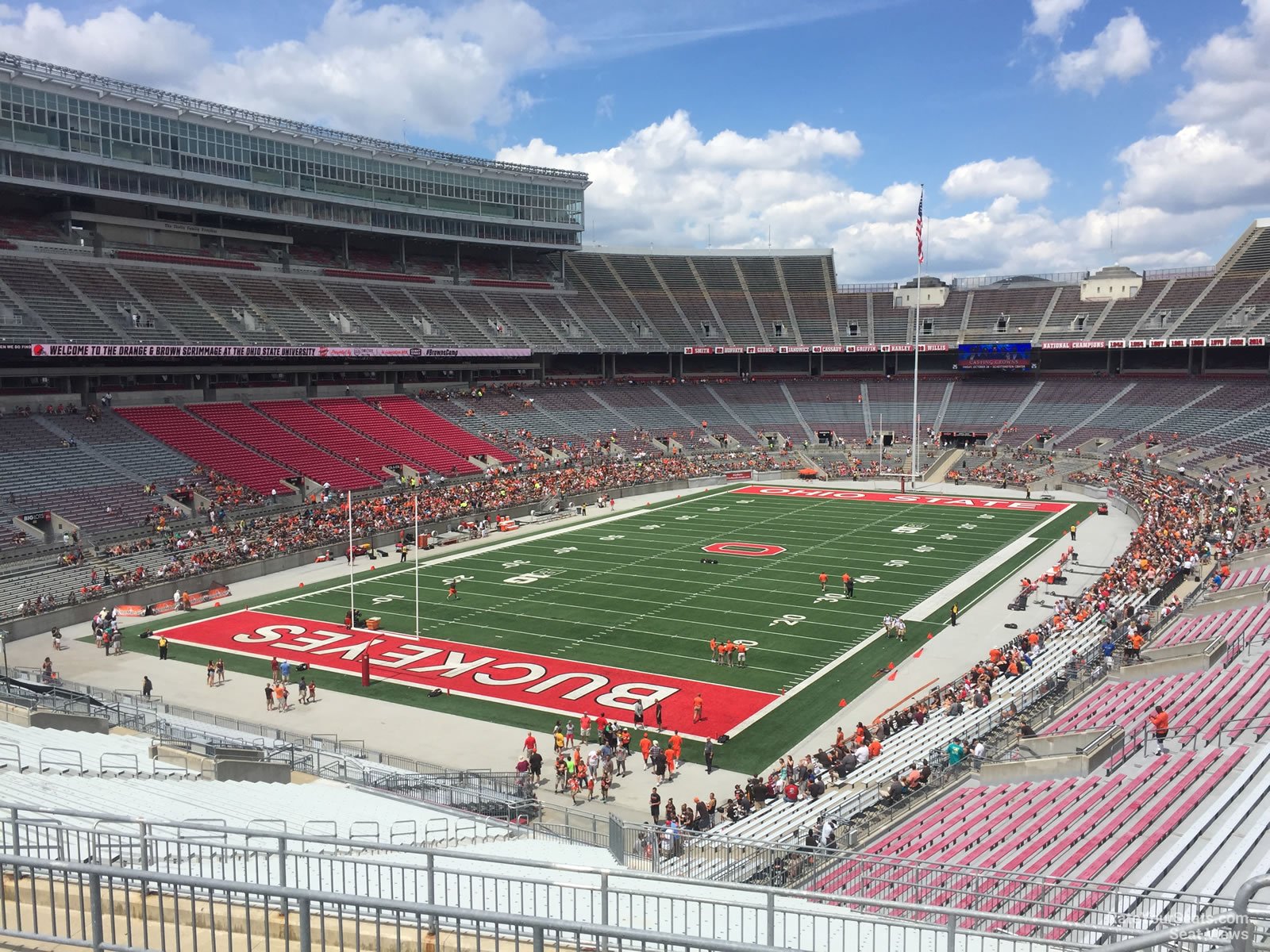 section 32b, row 5 seat view  for football - ohio stadium
