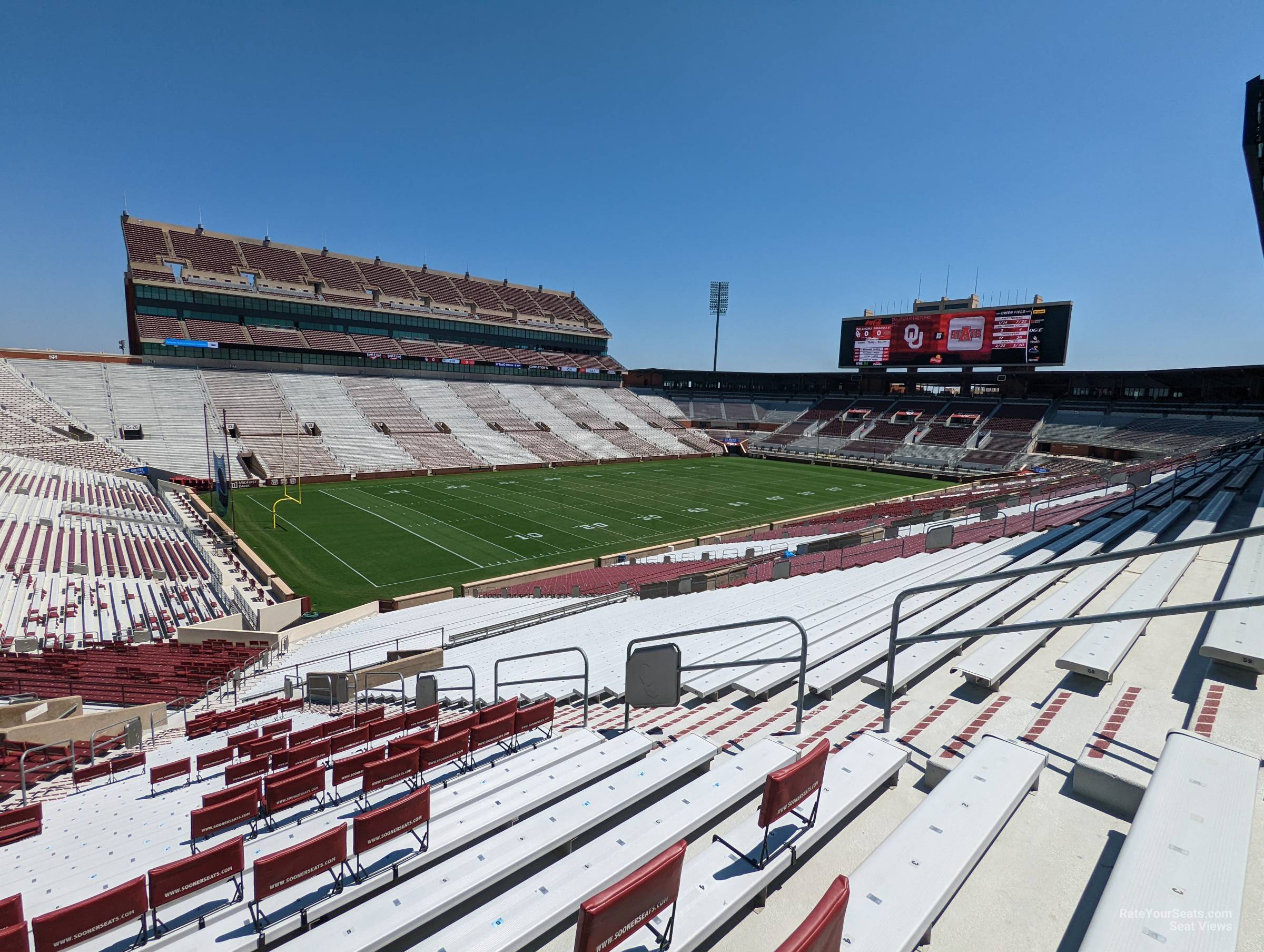section 11, row 60 seat view  for football - oklahoma memorial stadium