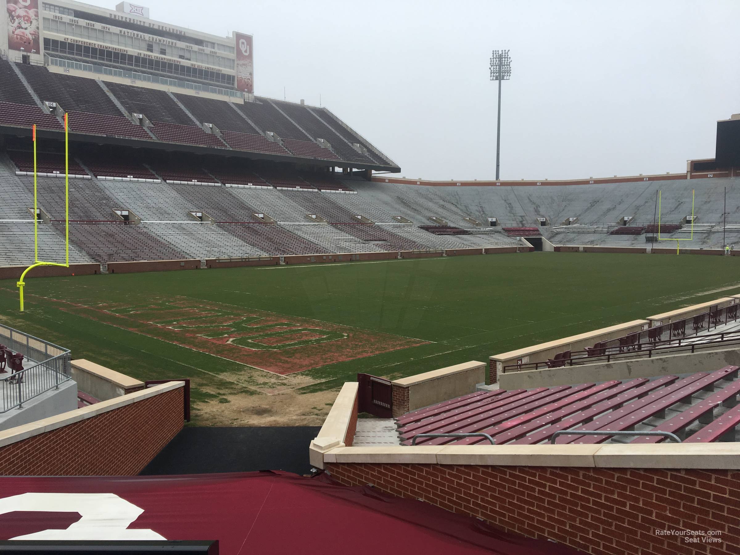section 36, row 21 seat view  for football - oklahoma memorial stadium