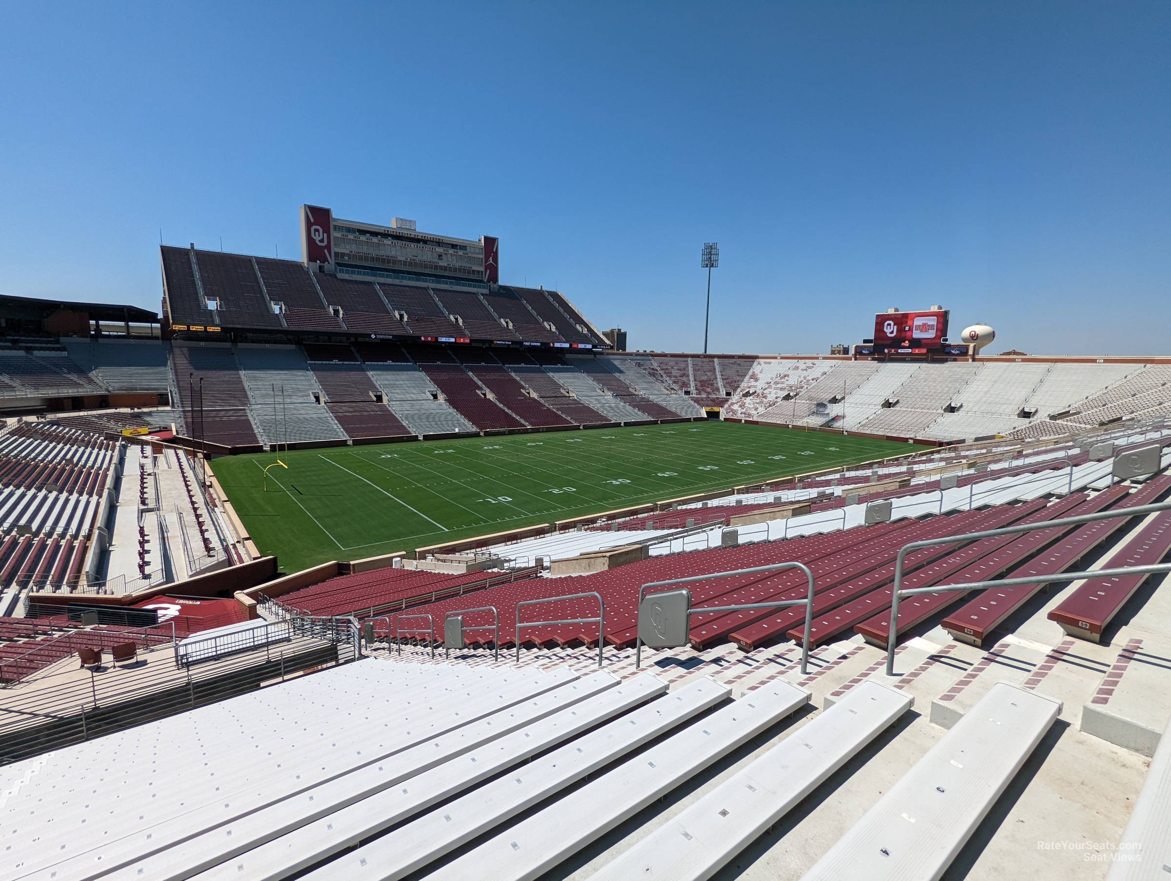 section 36, row 60 seat view  - oklahoma memorial stadium