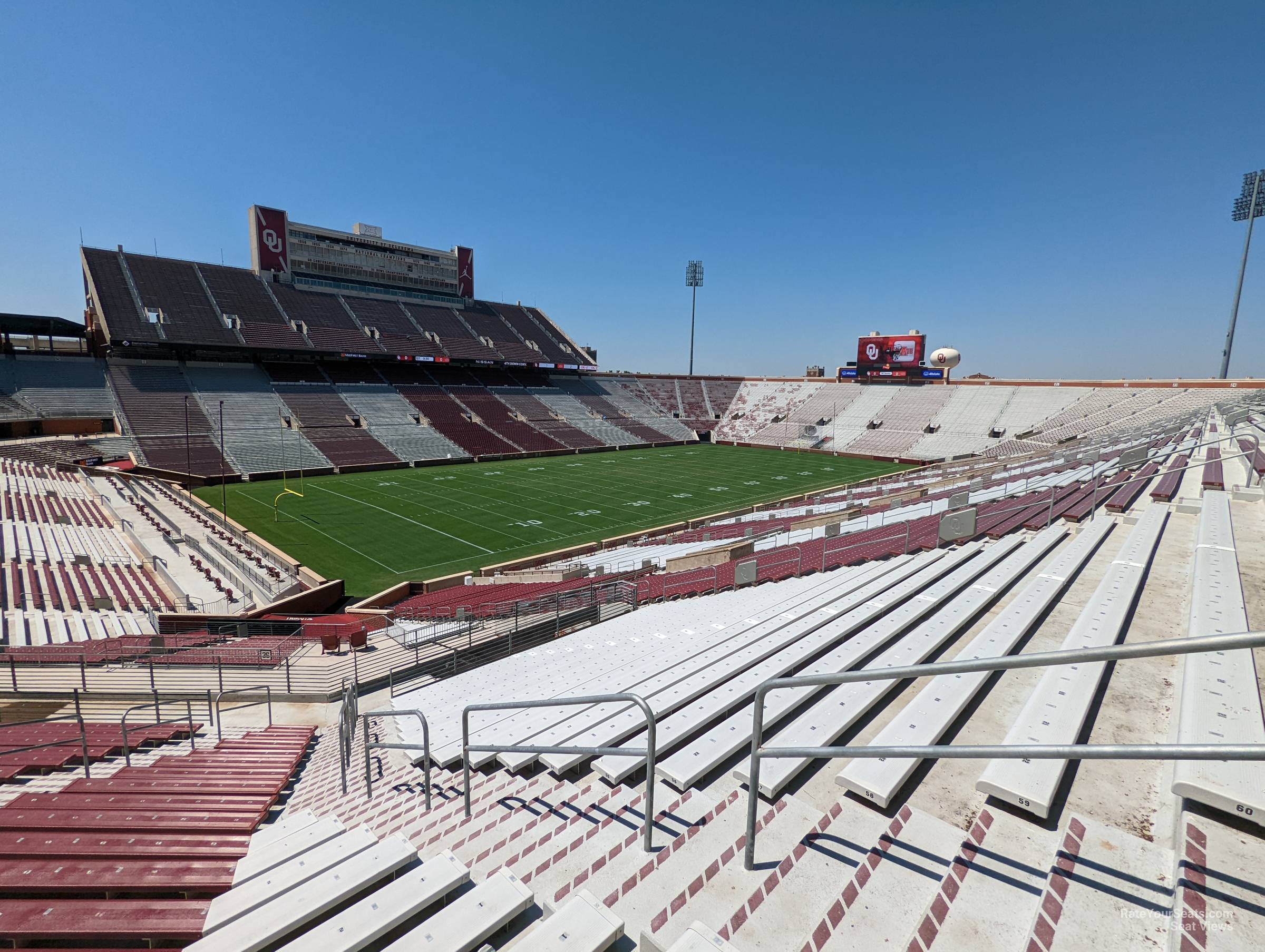 section 37, row 60 seat view  - oklahoma memorial stadium