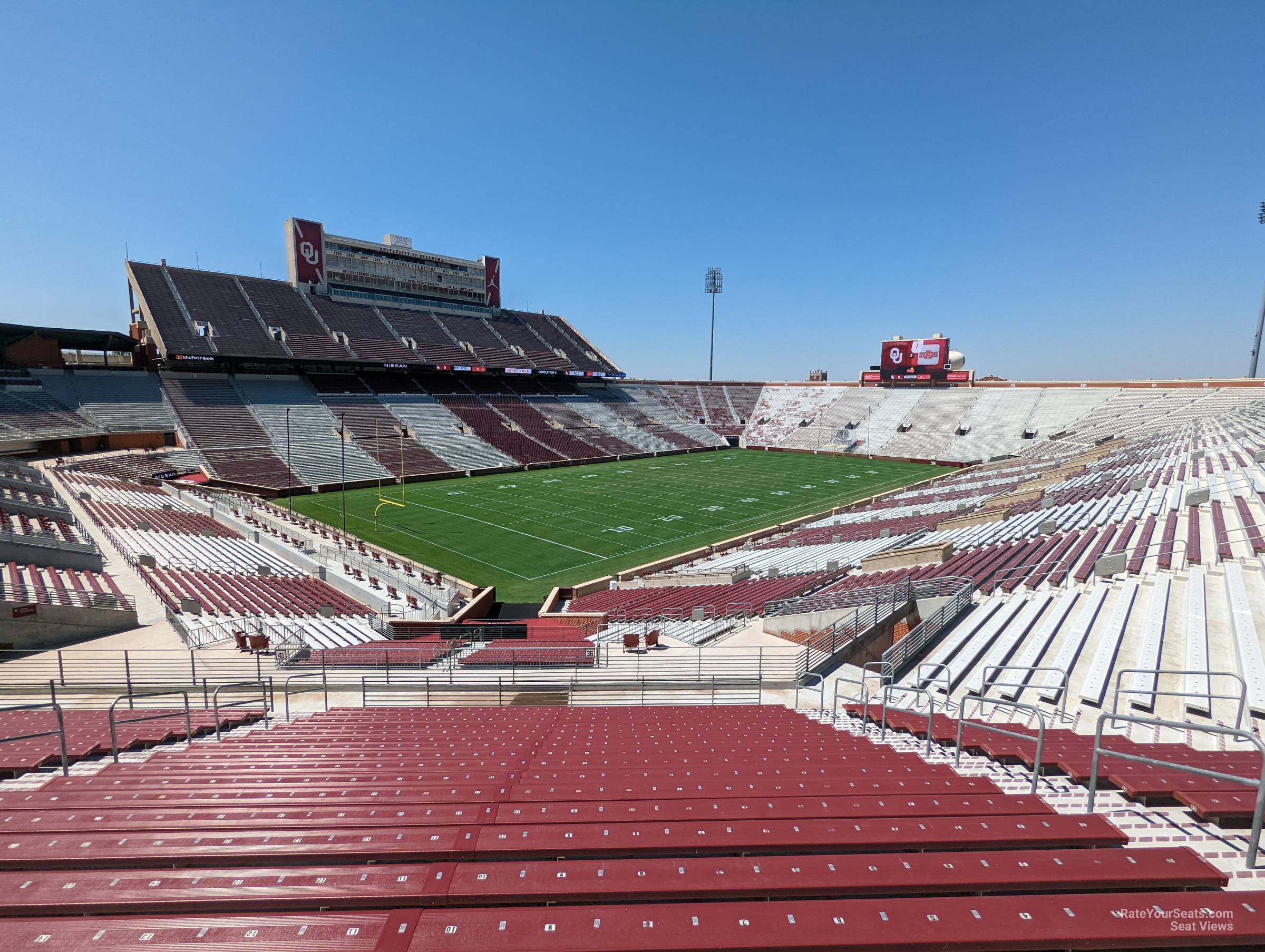 section 38, row 60 seat view  - oklahoma memorial stadium