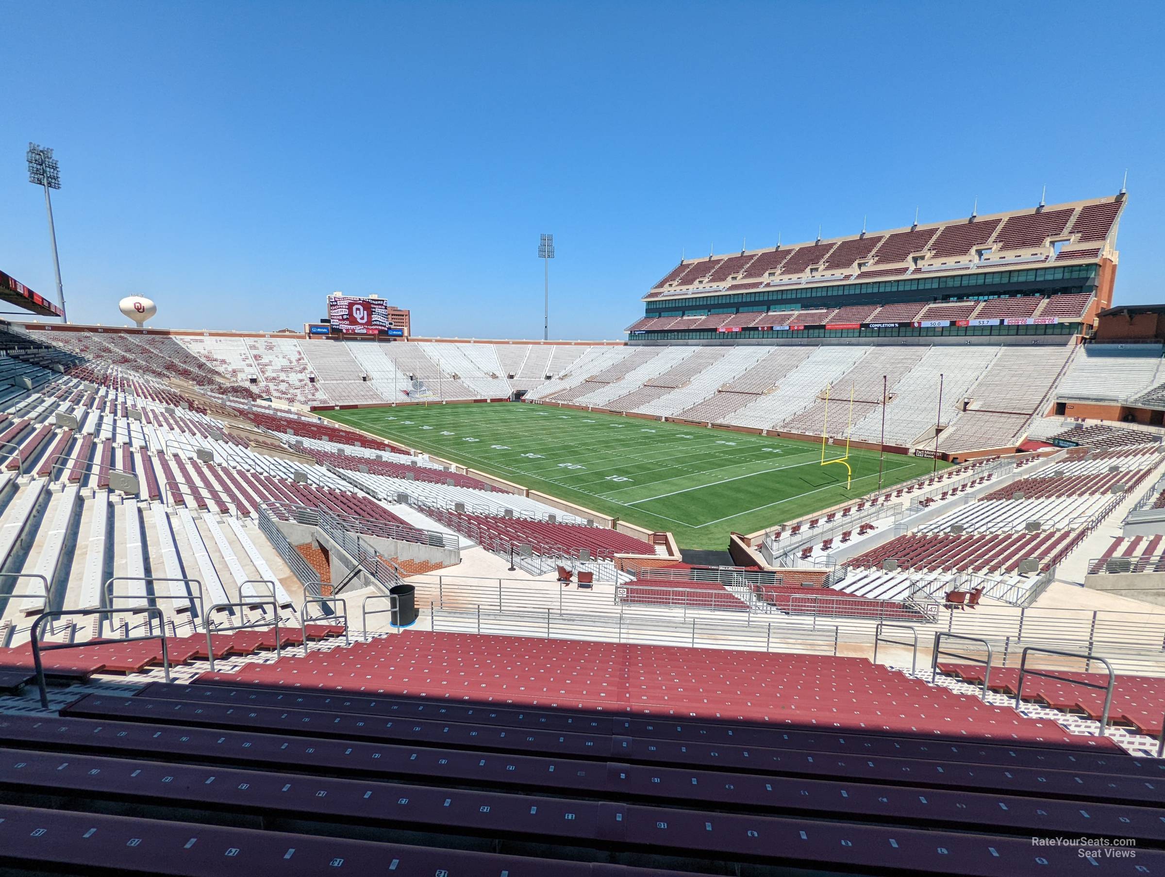 section 50, row 60 seat view  - oklahoma memorial stadium
