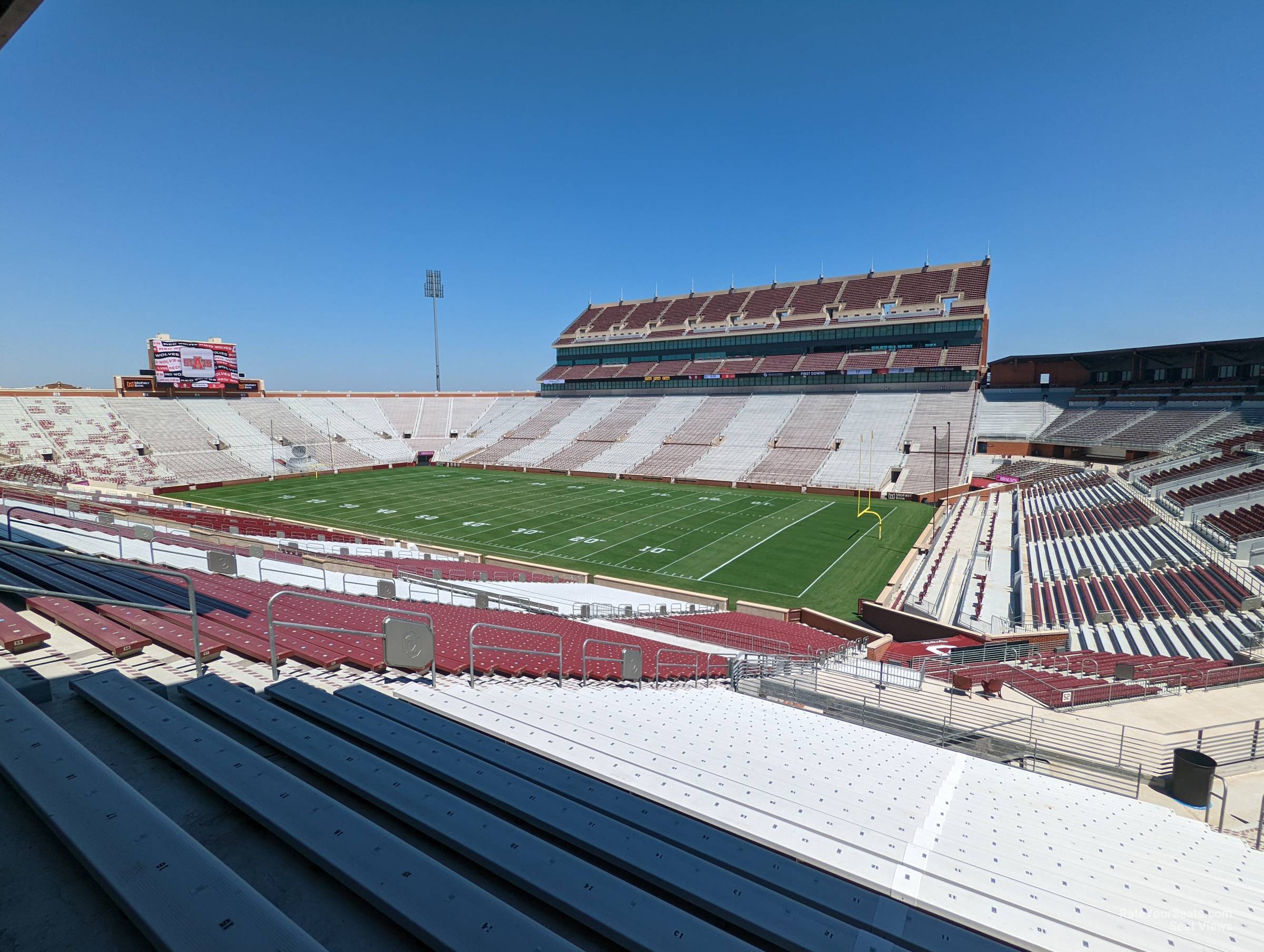 section 52, row 60 seat view  - oklahoma memorial stadium