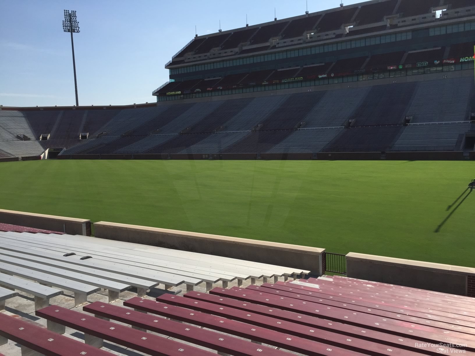 section 1, row 20 seat view  - oklahoma memorial stadium