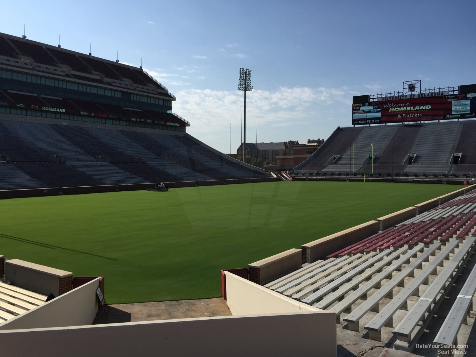 section 13, row 20 seat view  - oklahoma memorial stadium