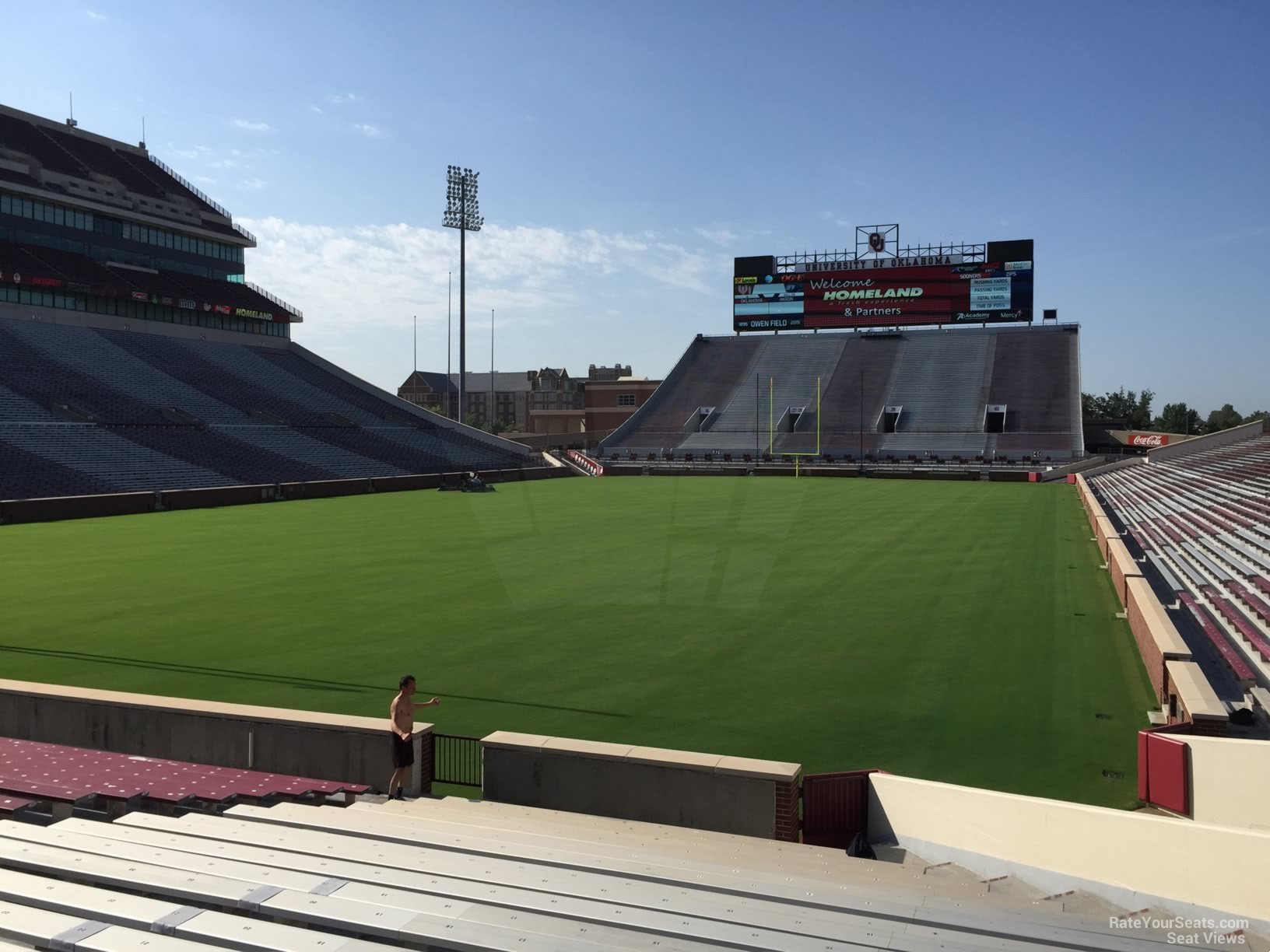 section 16, row 20 seat view  - oklahoma memorial stadium