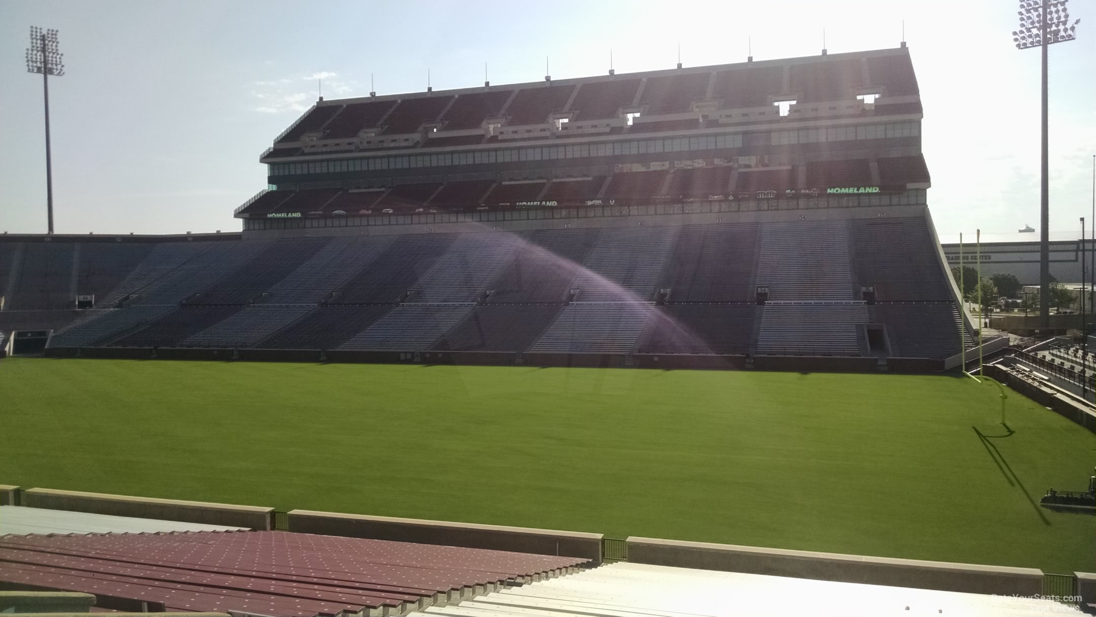 section 2, row 40 seat view  for football - oklahoma memorial stadium