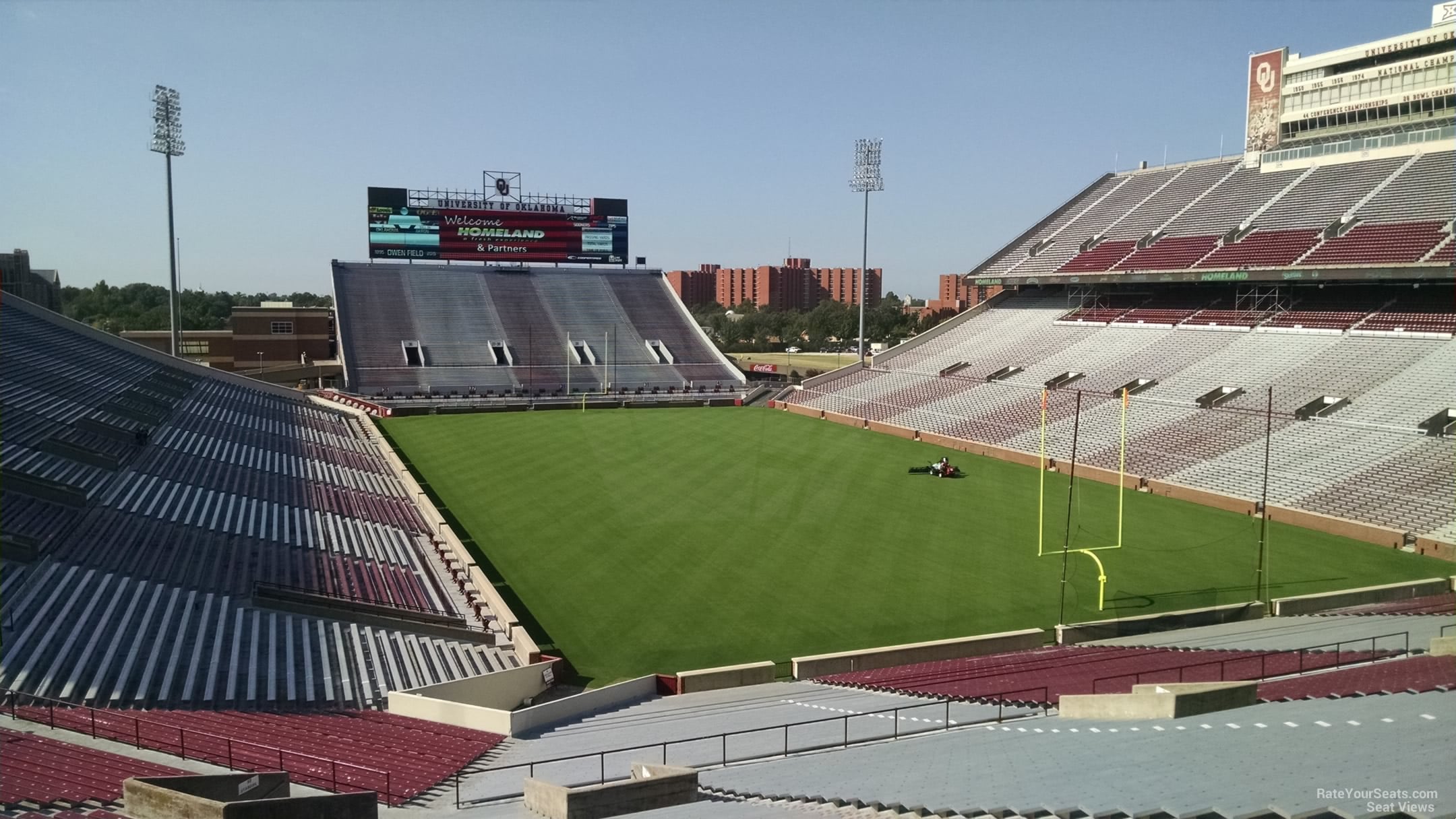 section 21, row 66 seat view  for football - oklahoma memorial stadium