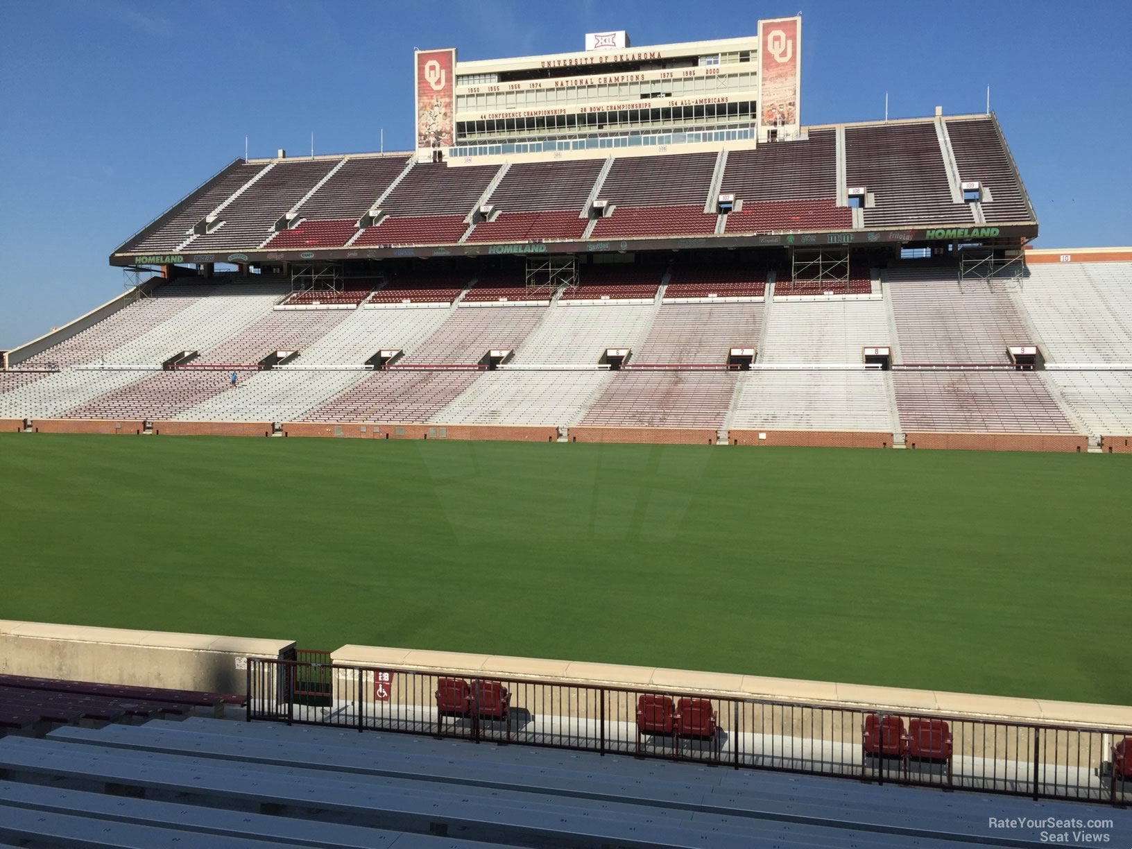 section 28, row 20 seat view  - oklahoma memorial stadium