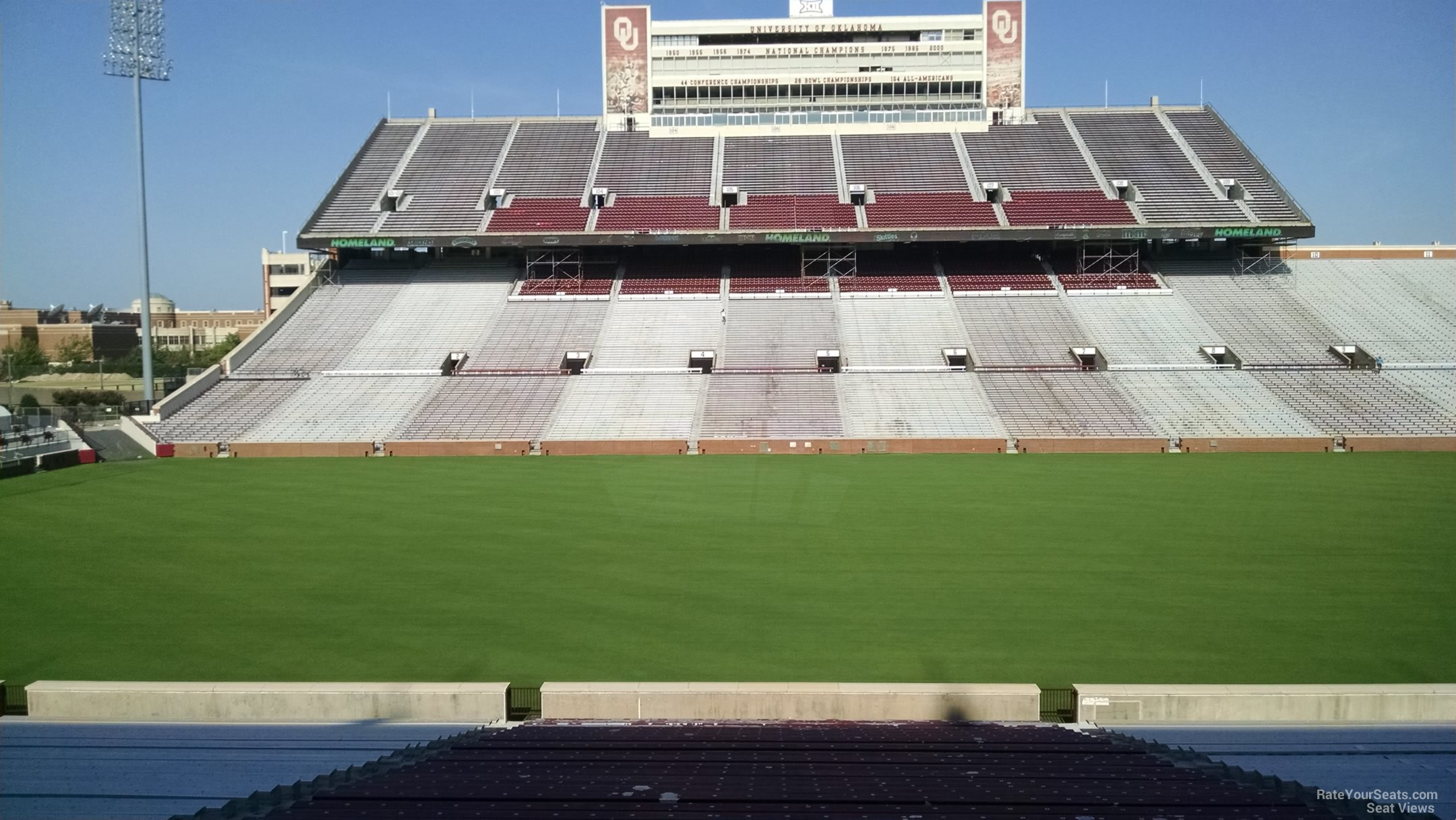 section 31, row 40 seat view  for football - oklahoma memorial stadium