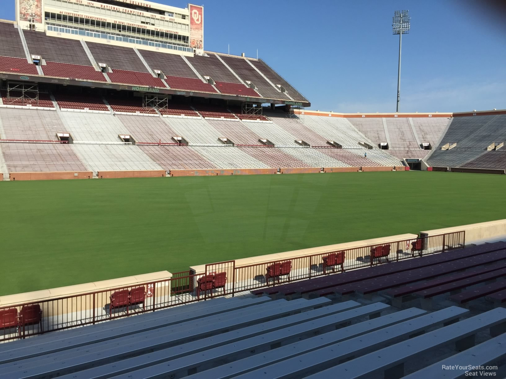 section 34, row 20 seat view  - oklahoma memorial stadium