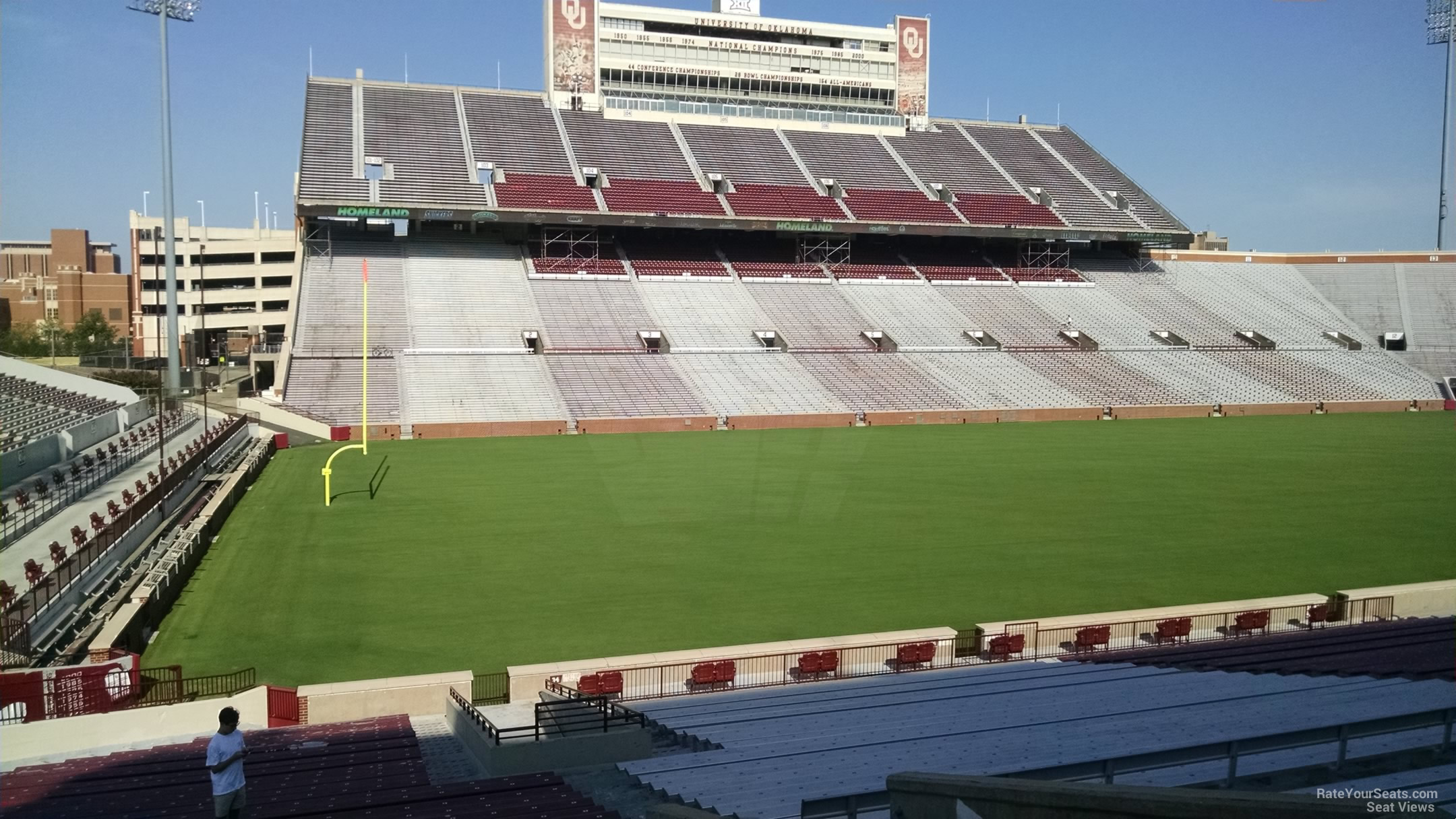 section 35, row 40 seat view  for football - oklahoma memorial stadium