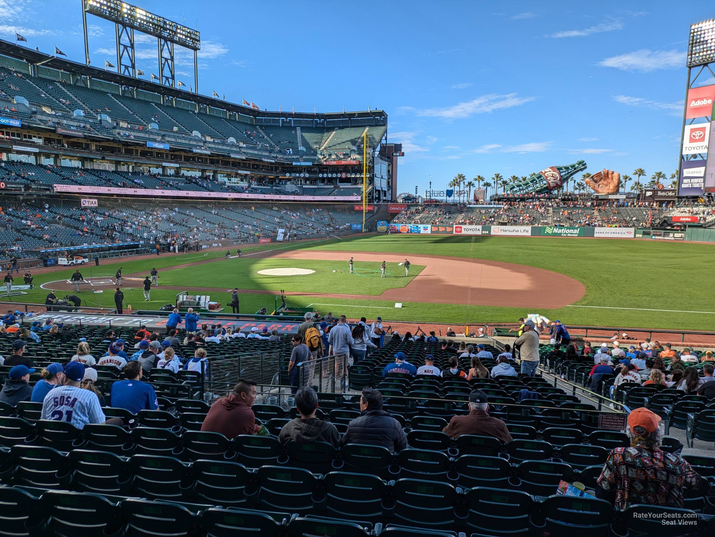 section 107, row 28 seat view  for baseball - oracle park