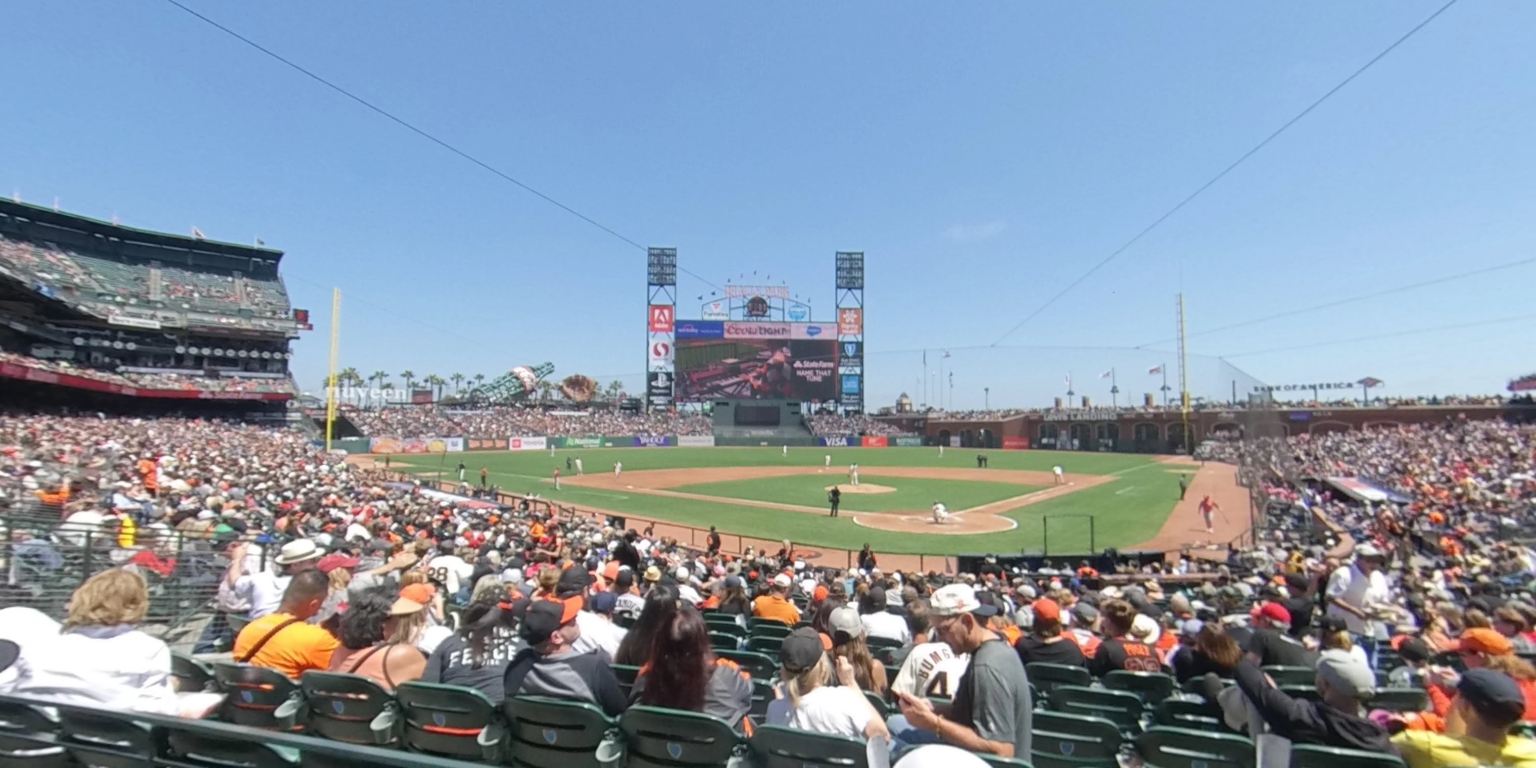 section 118 panoramic seat view  for baseball - oracle park