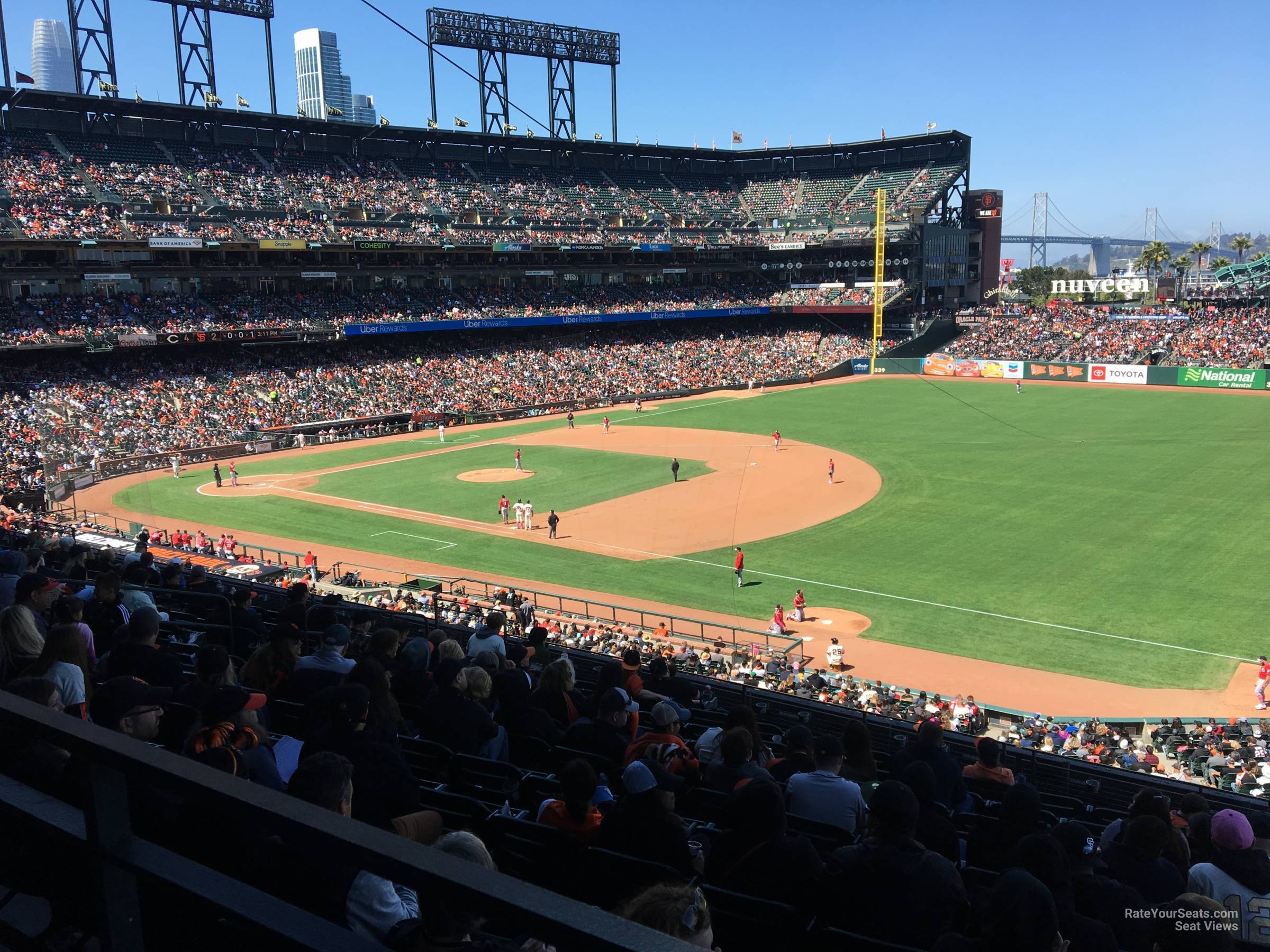 section 202, row i seat view  for baseball - oracle park