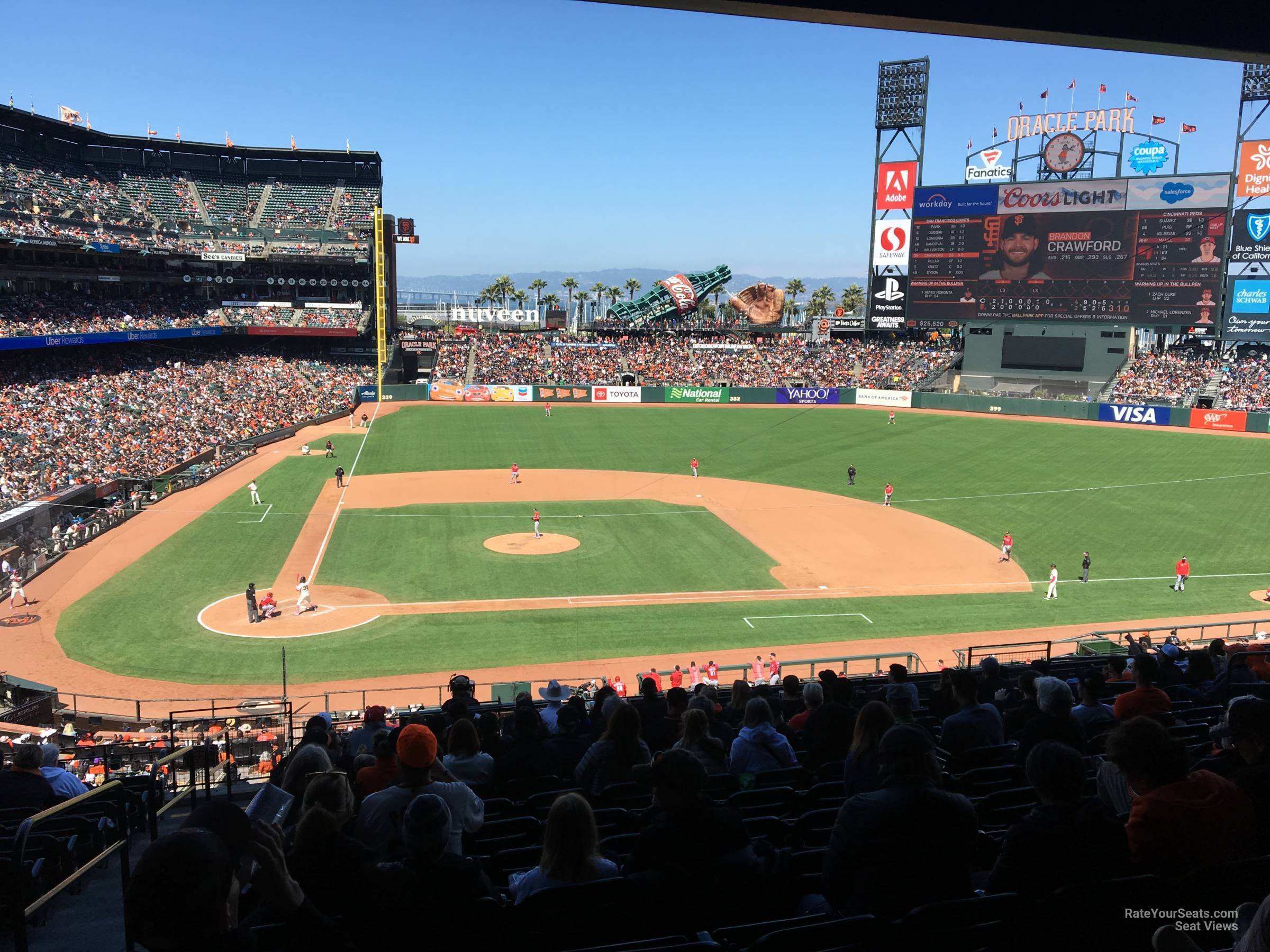 section 210, row i seat view  for baseball - oracle park