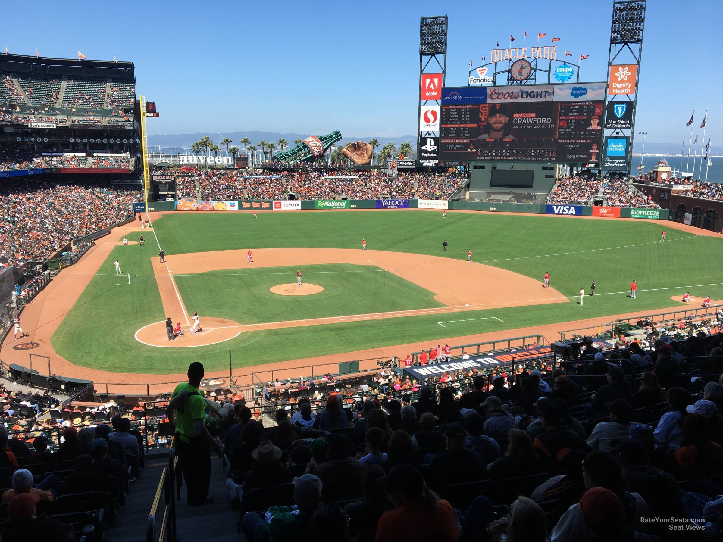 section 211, row i seat view  for baseball - oracle park