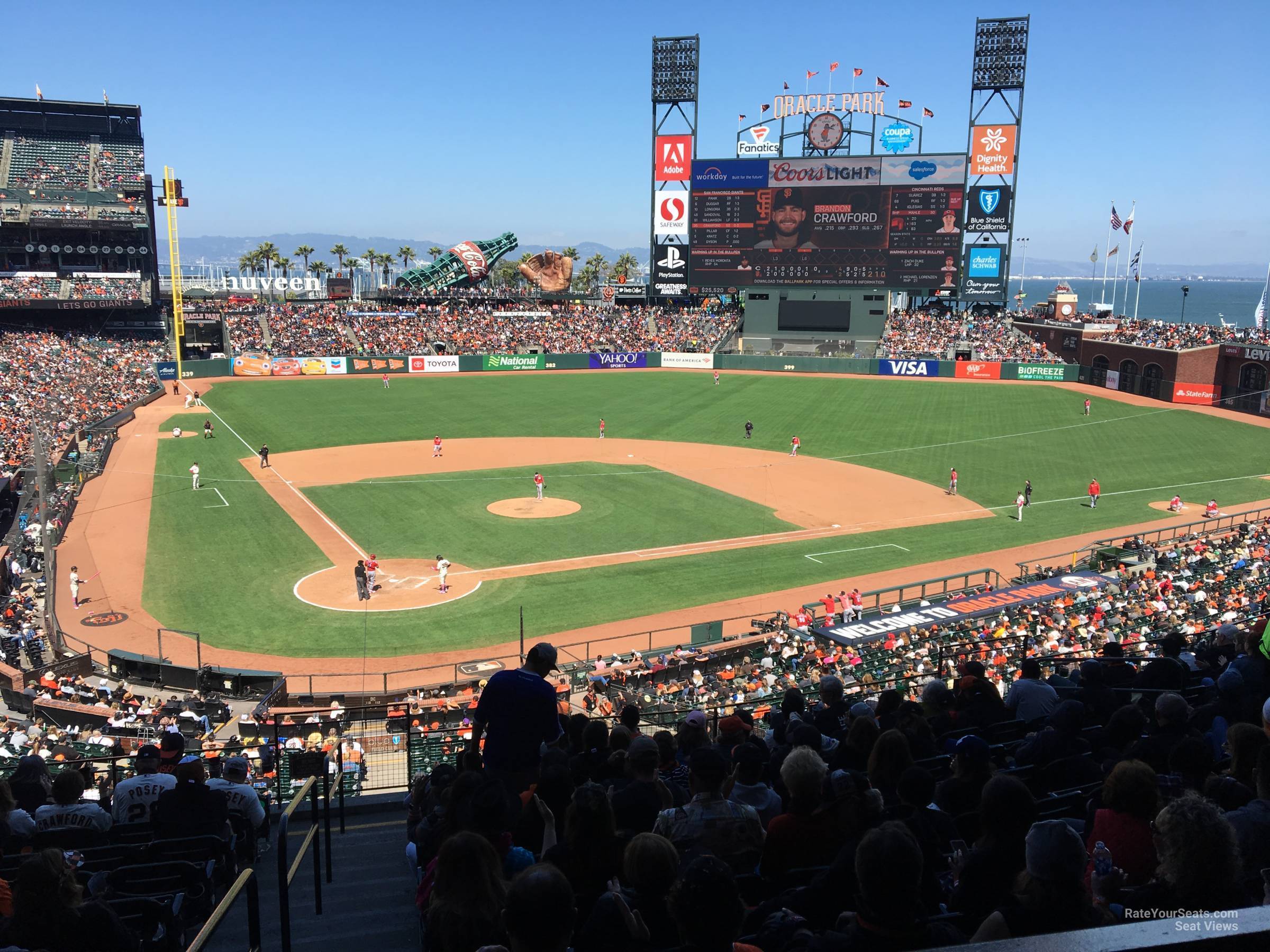 section 212, row i seat view  for baseball - oracle park