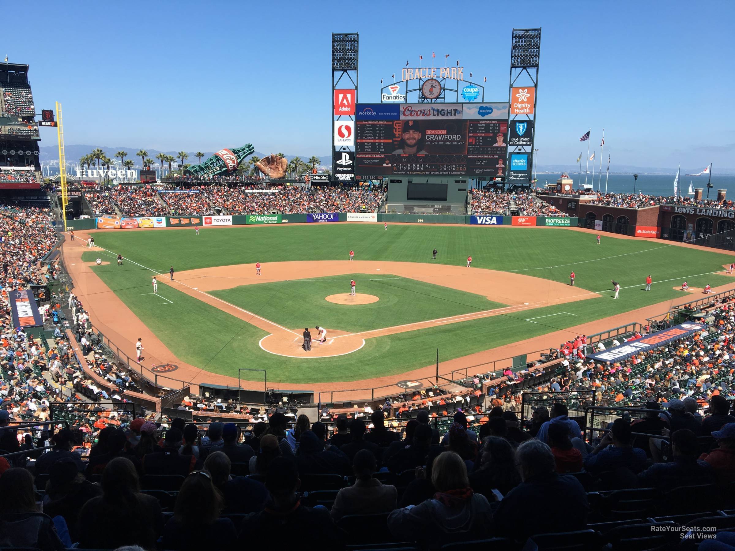 section 214, row i seat view  for baseball - oracle park