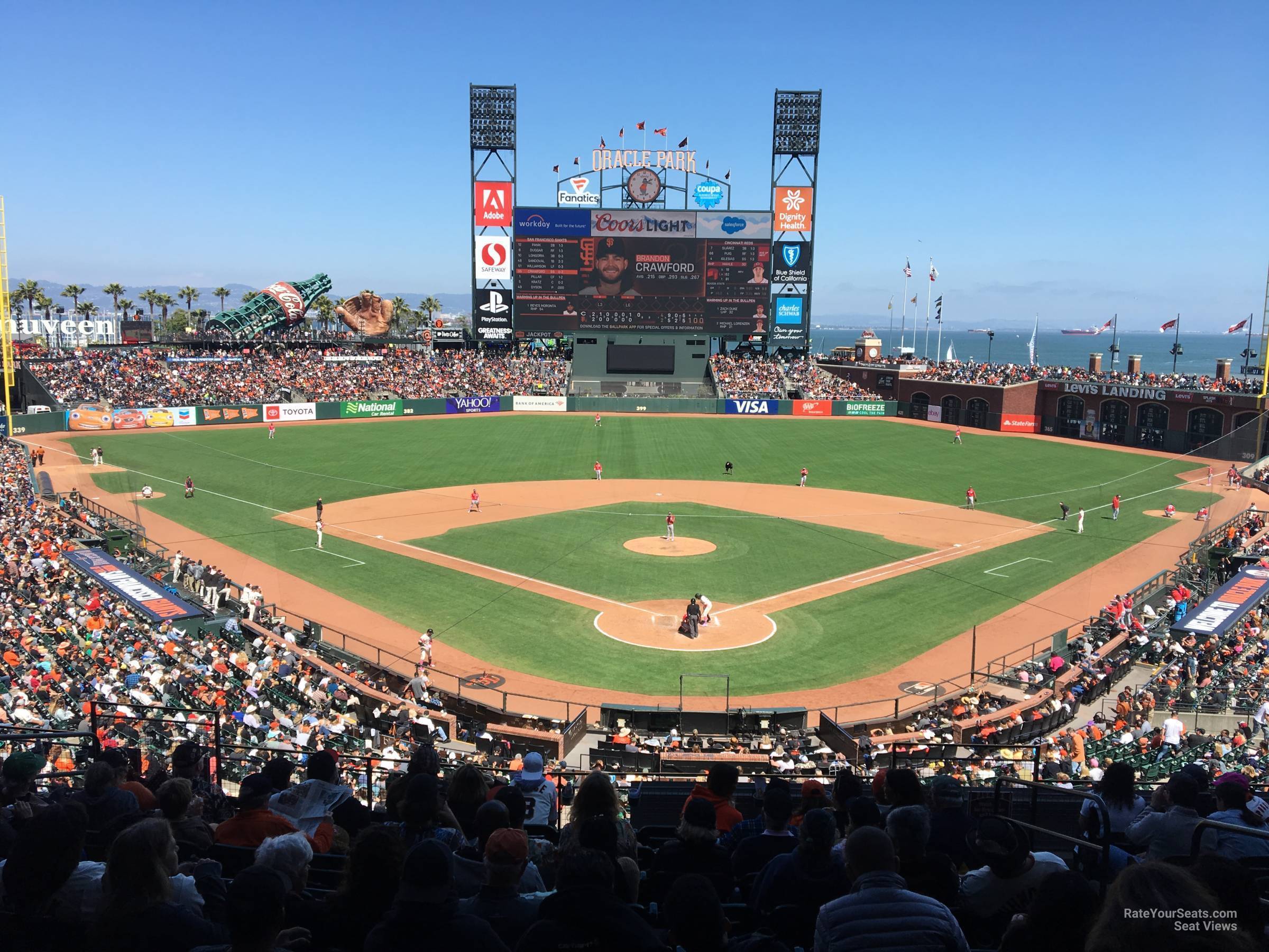 section 216, row i seat view  for baseball - oracle park