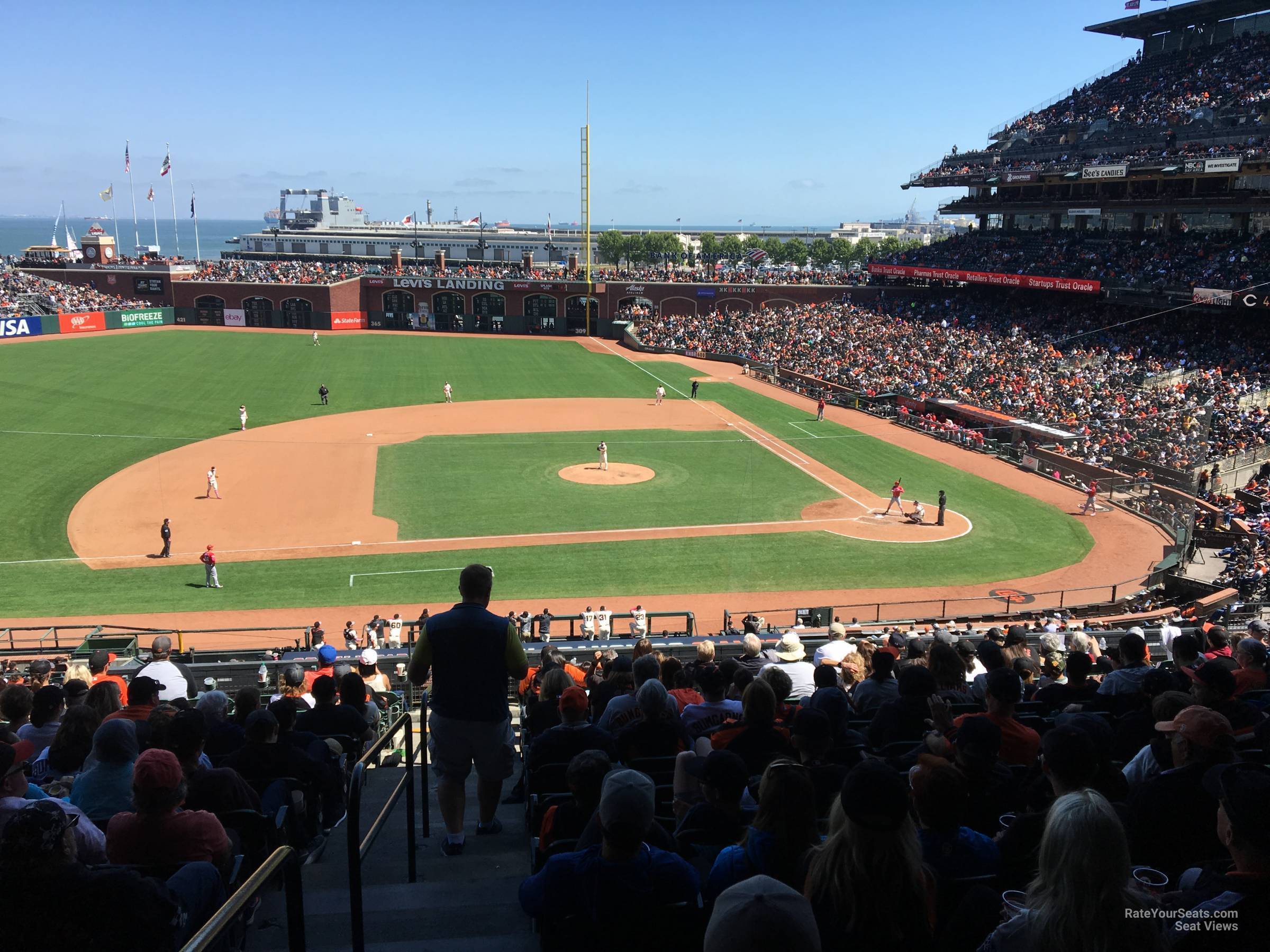 section 222, row i seat view  for baseball - oracle park