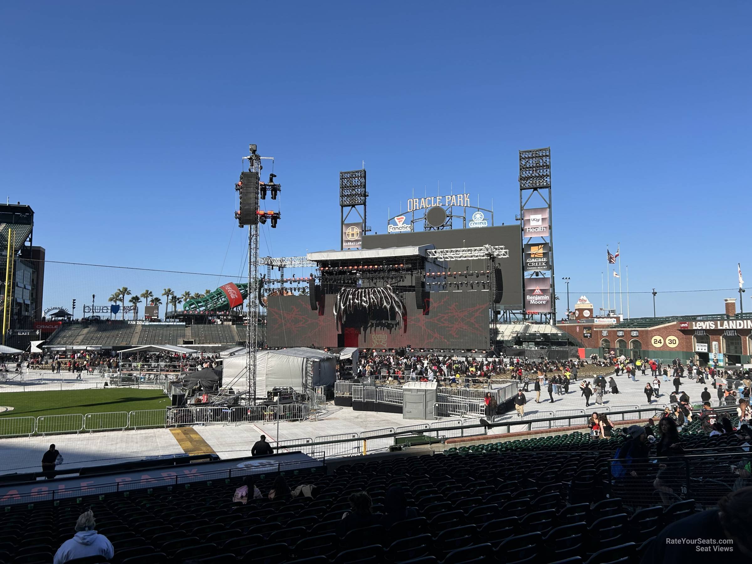 section 108, row 20 seat view  for concert - oracle park