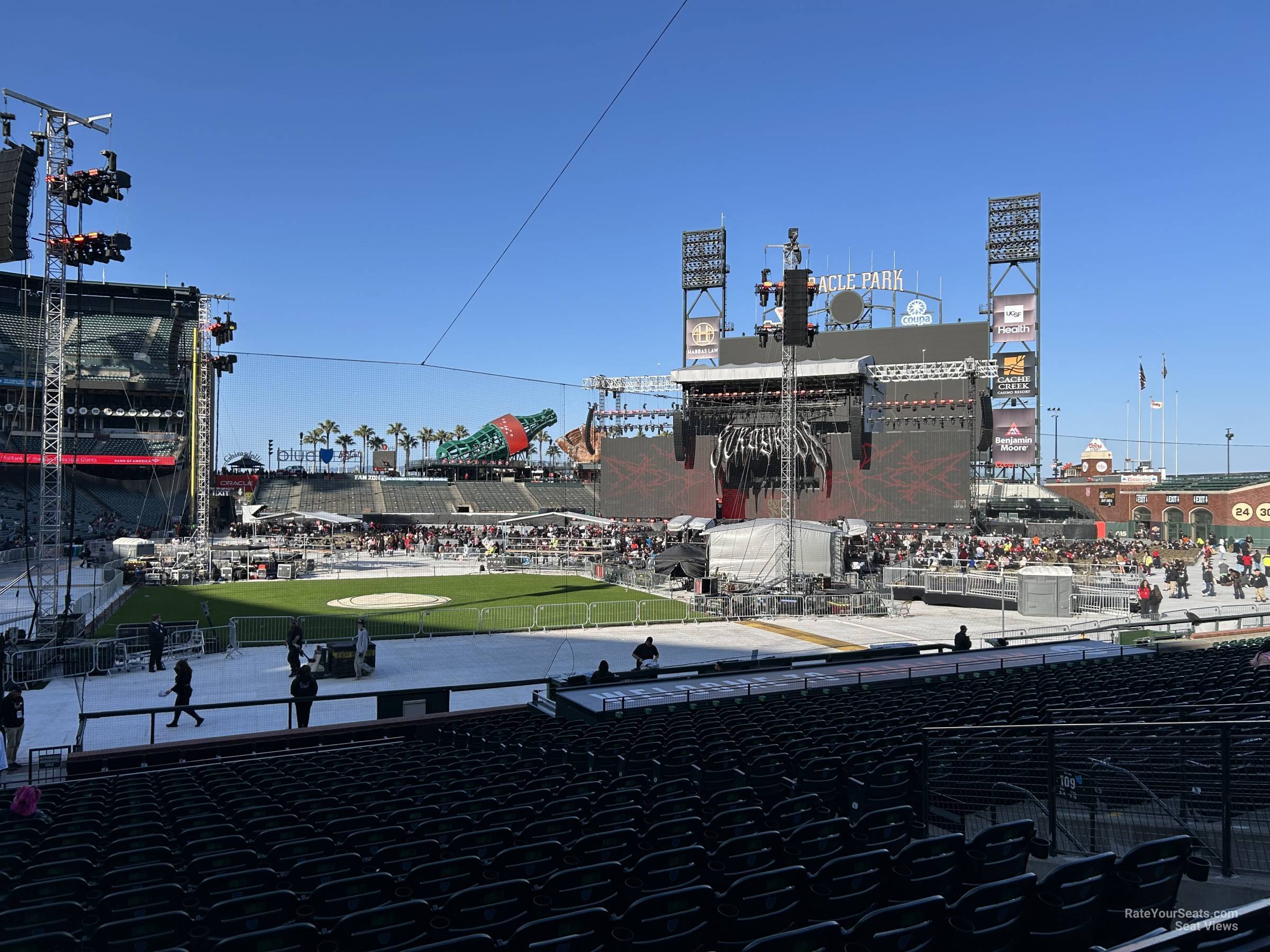 section 110, row 20 seat view  for concert - oracle park