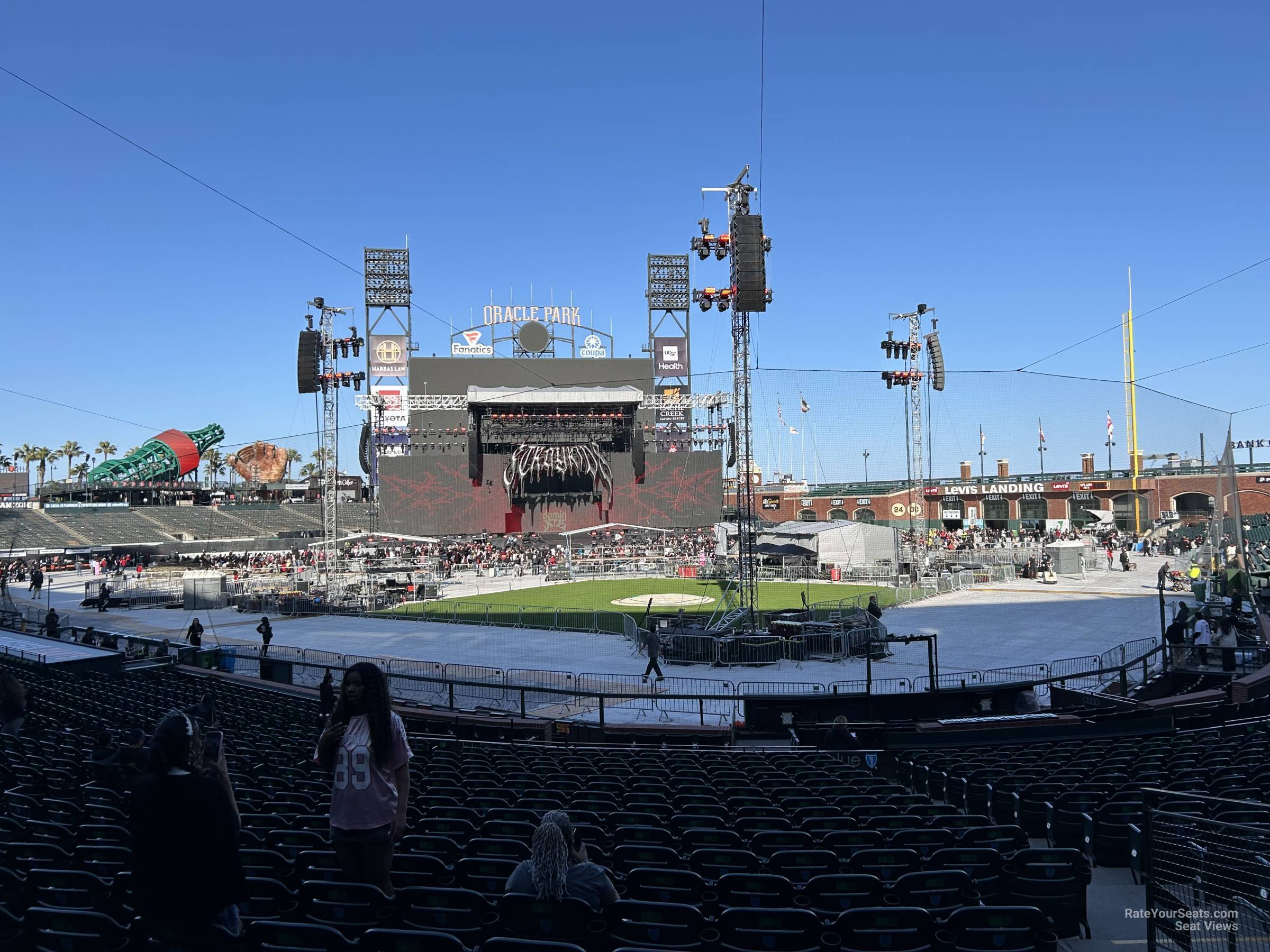 section 117, row 20 seat view  for concert - oracle park