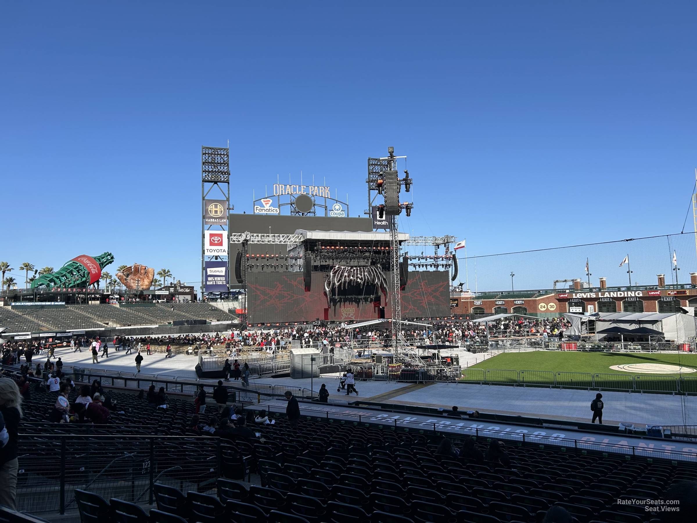 section 122, row 20 seat view  for concert - oracle park