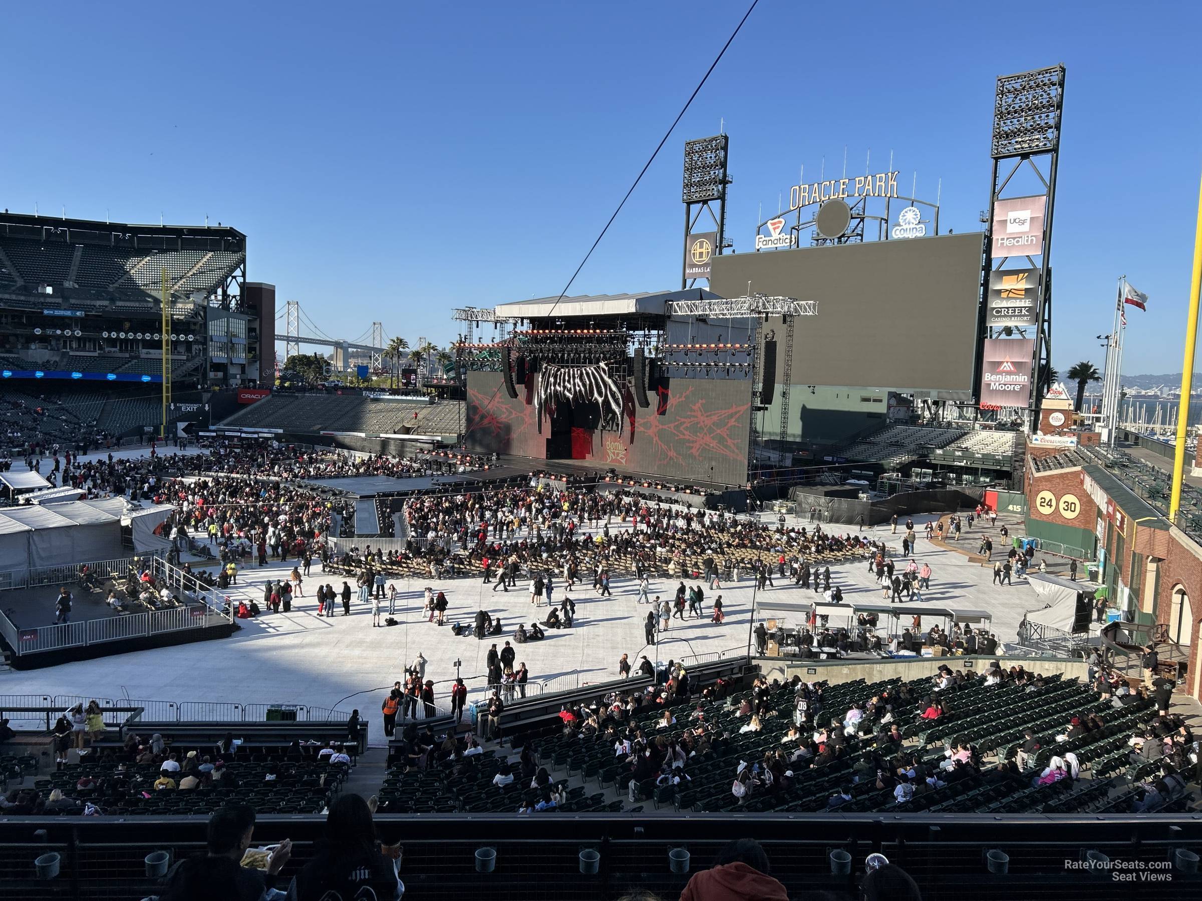 section 203, row e seat view  for concert - oracle park