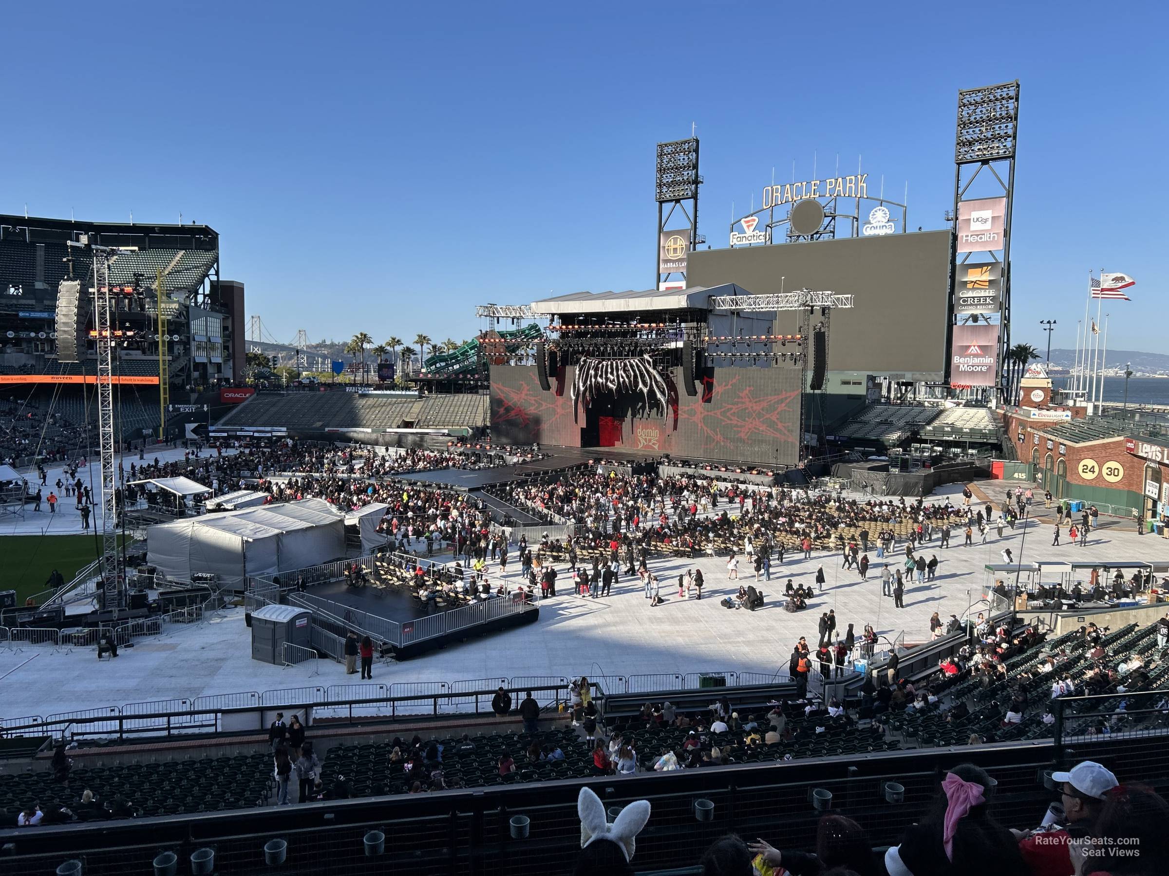 section 205, row e seat view  for concert - oracle park