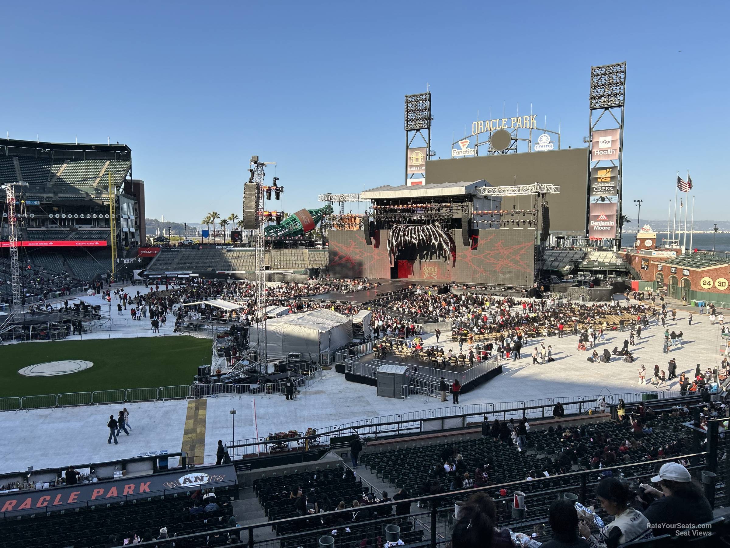 section 208, row e seat view  for concert - oracle park