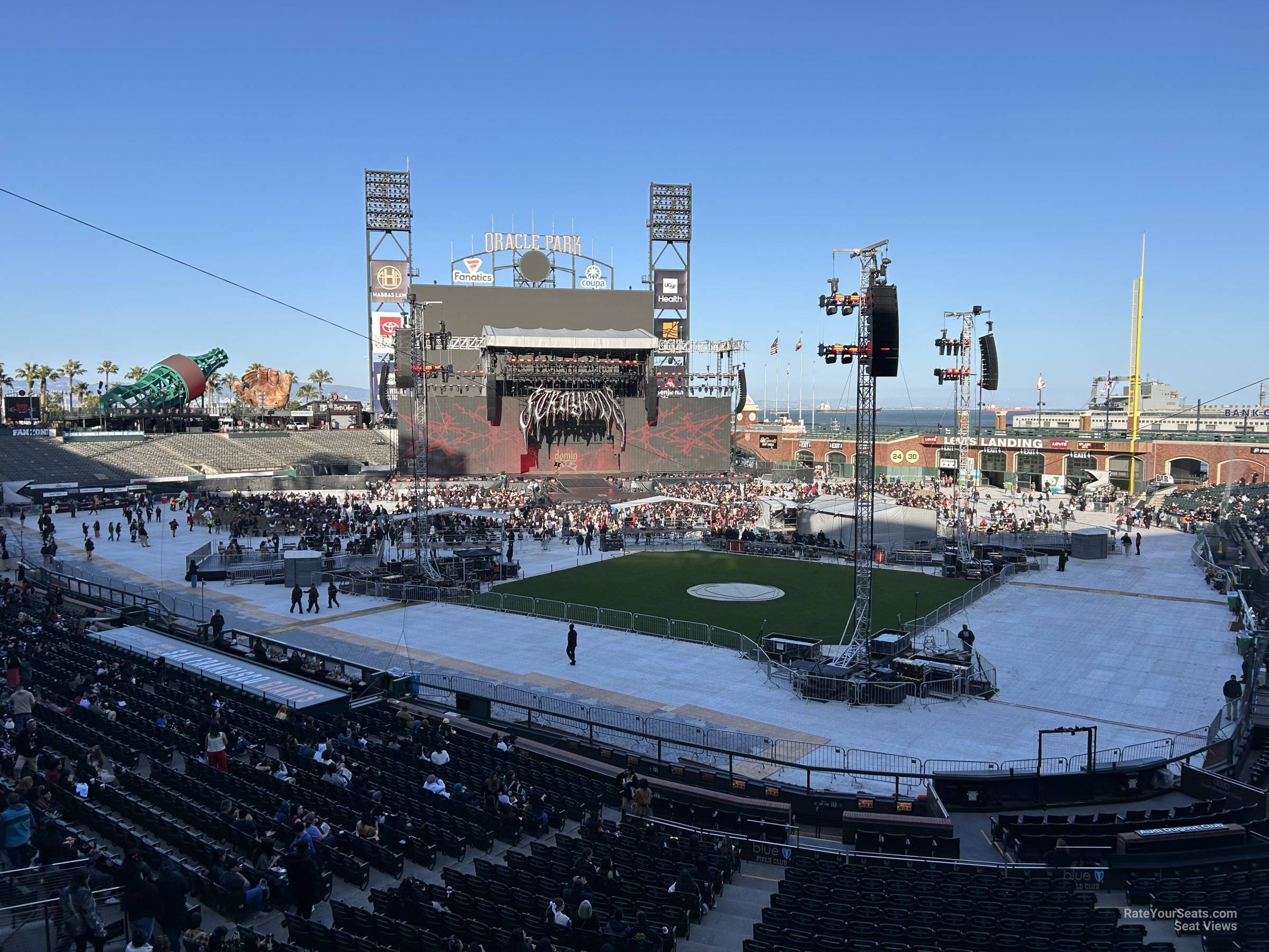 section 218, row e seat view  for concert - oracle park