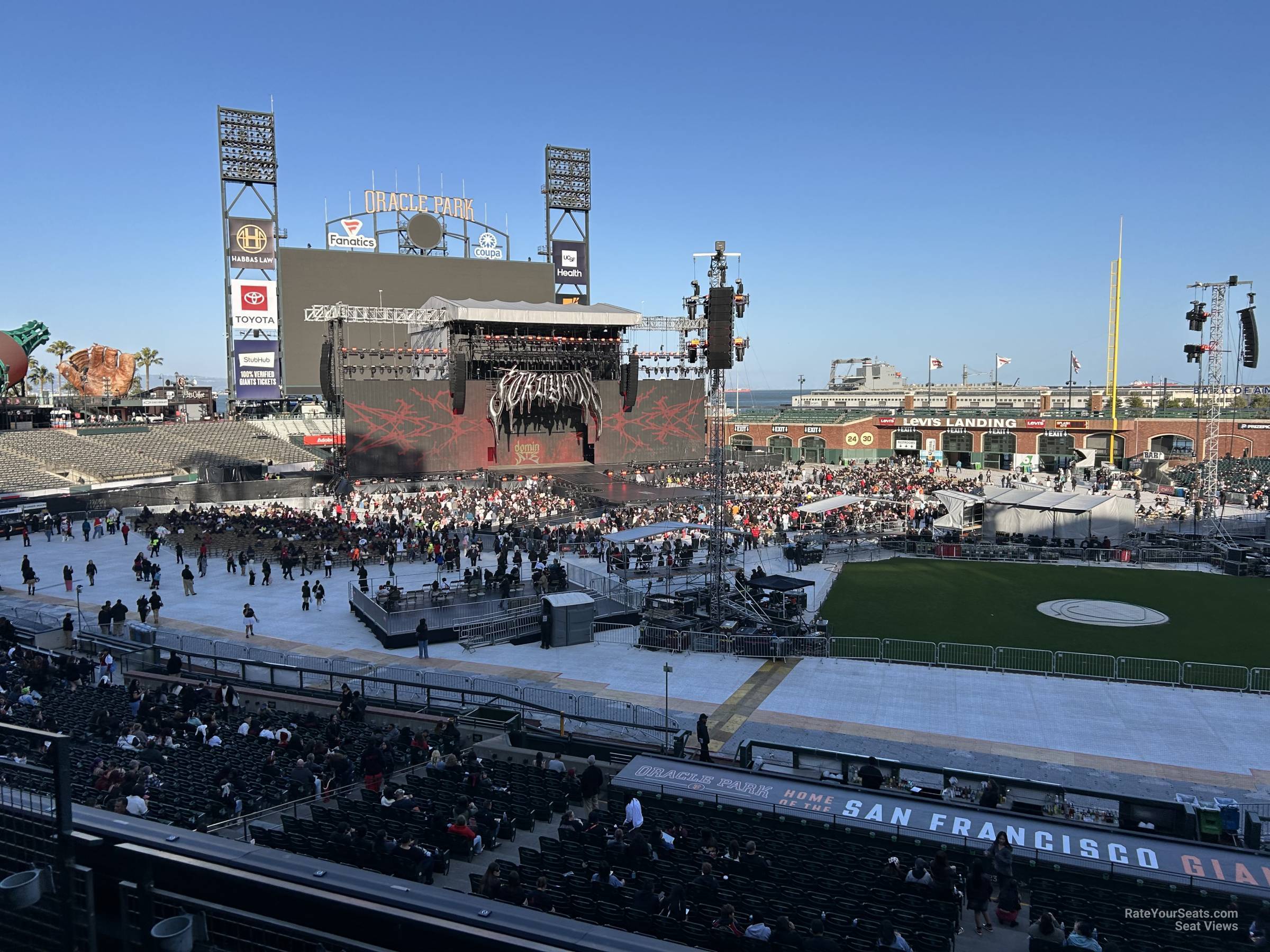 section 222, row e seat view  for concert - oracle park