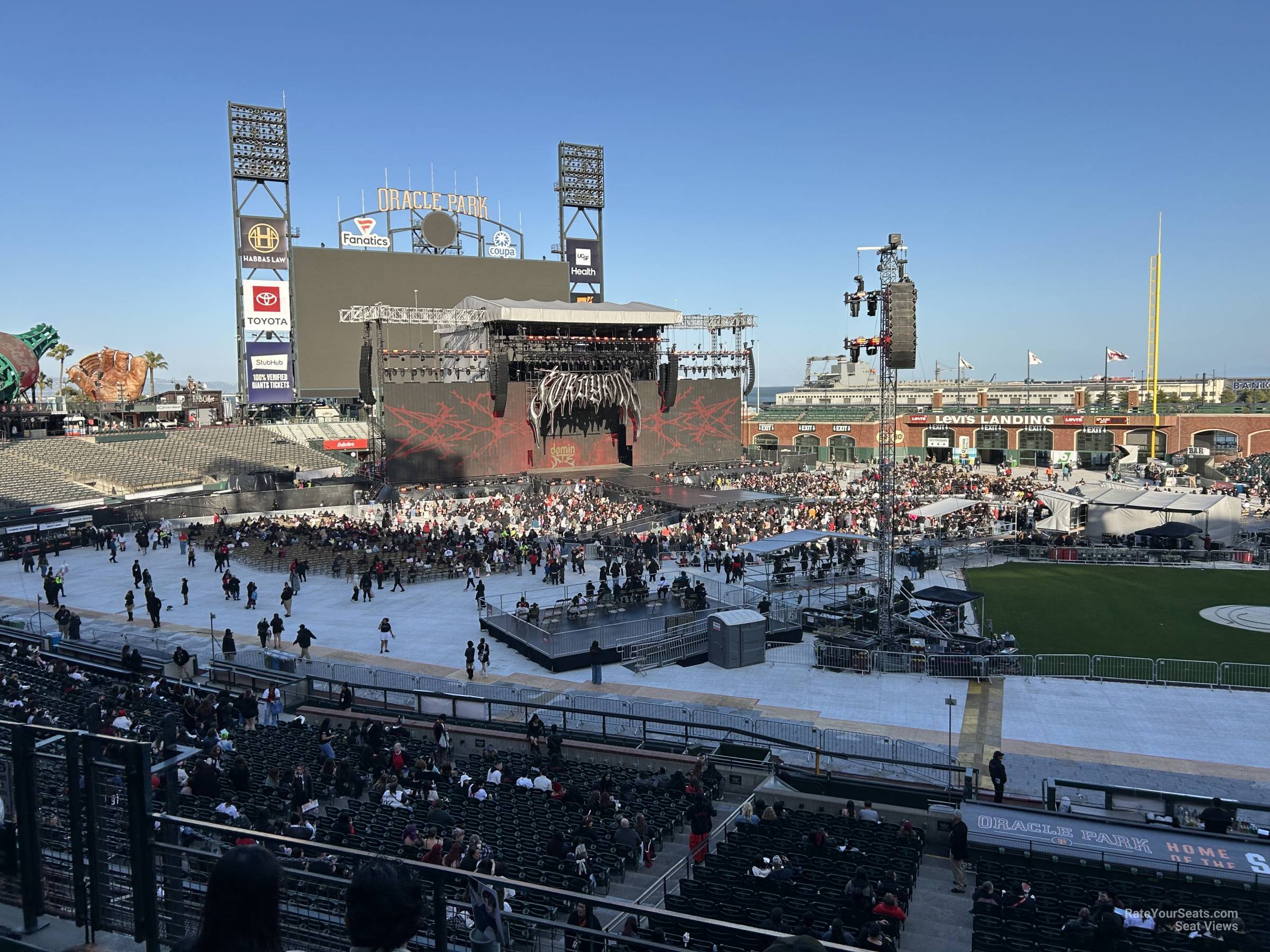 section 223, row e seat view  for concert - oracle park