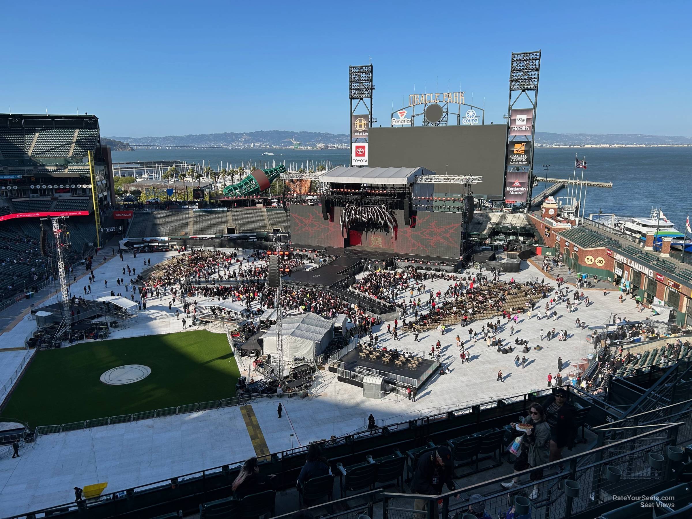 section 308, row 5 seat view  for concert - oracle park