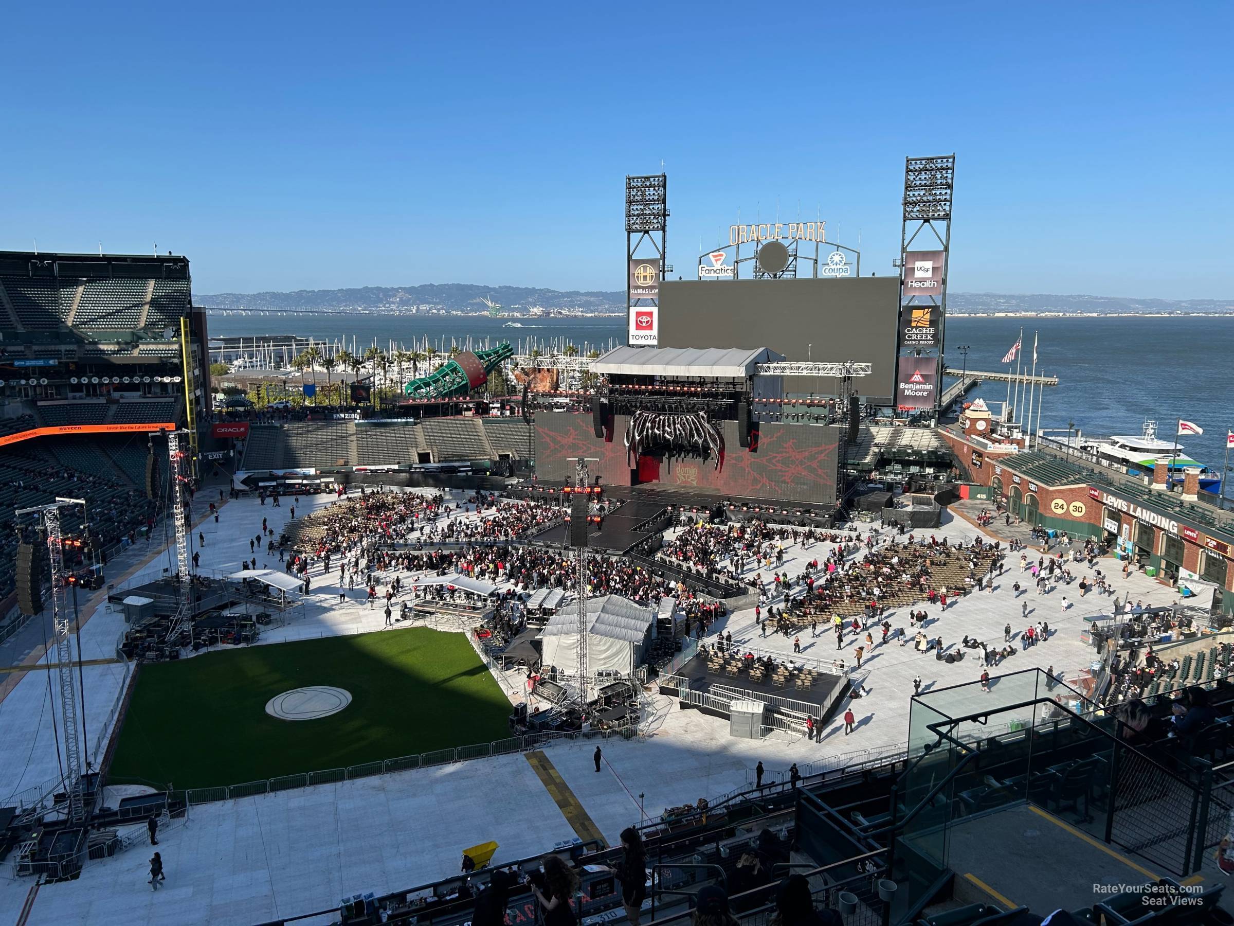 section 310, row 5 seat view  for concert - oracle park