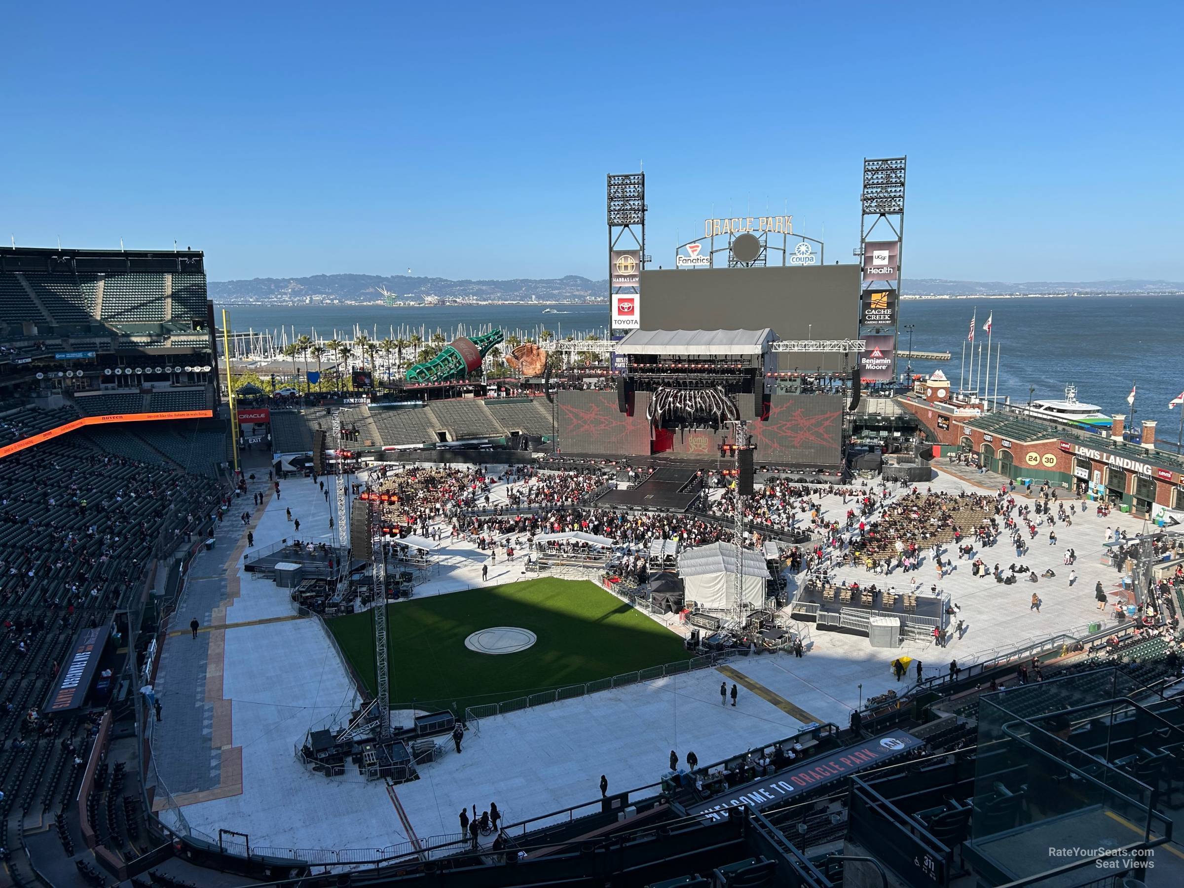 section 312, row 5 seat view  for concert - oracle park