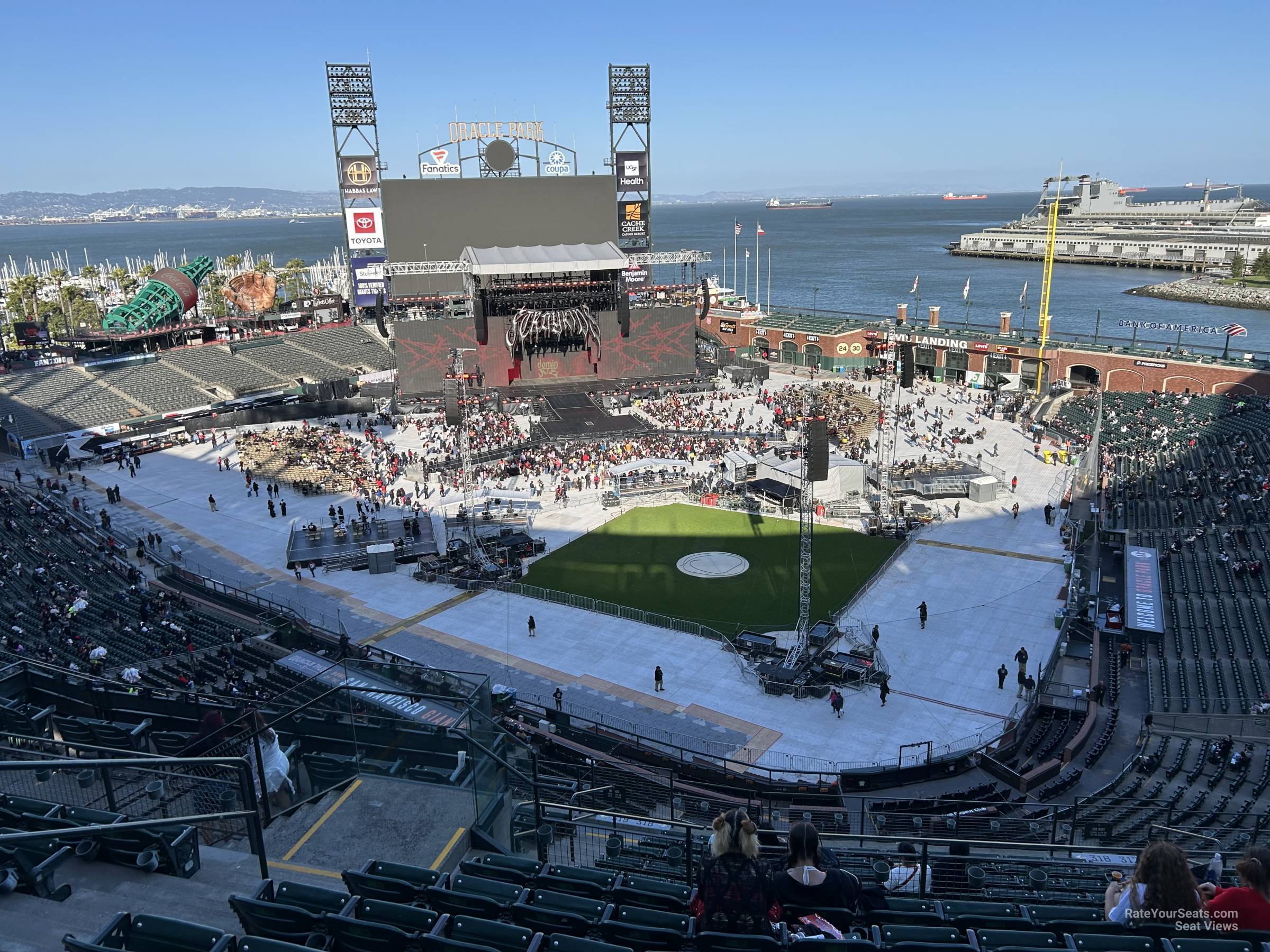 section 318, row 5 seat view  for concert - oracle park