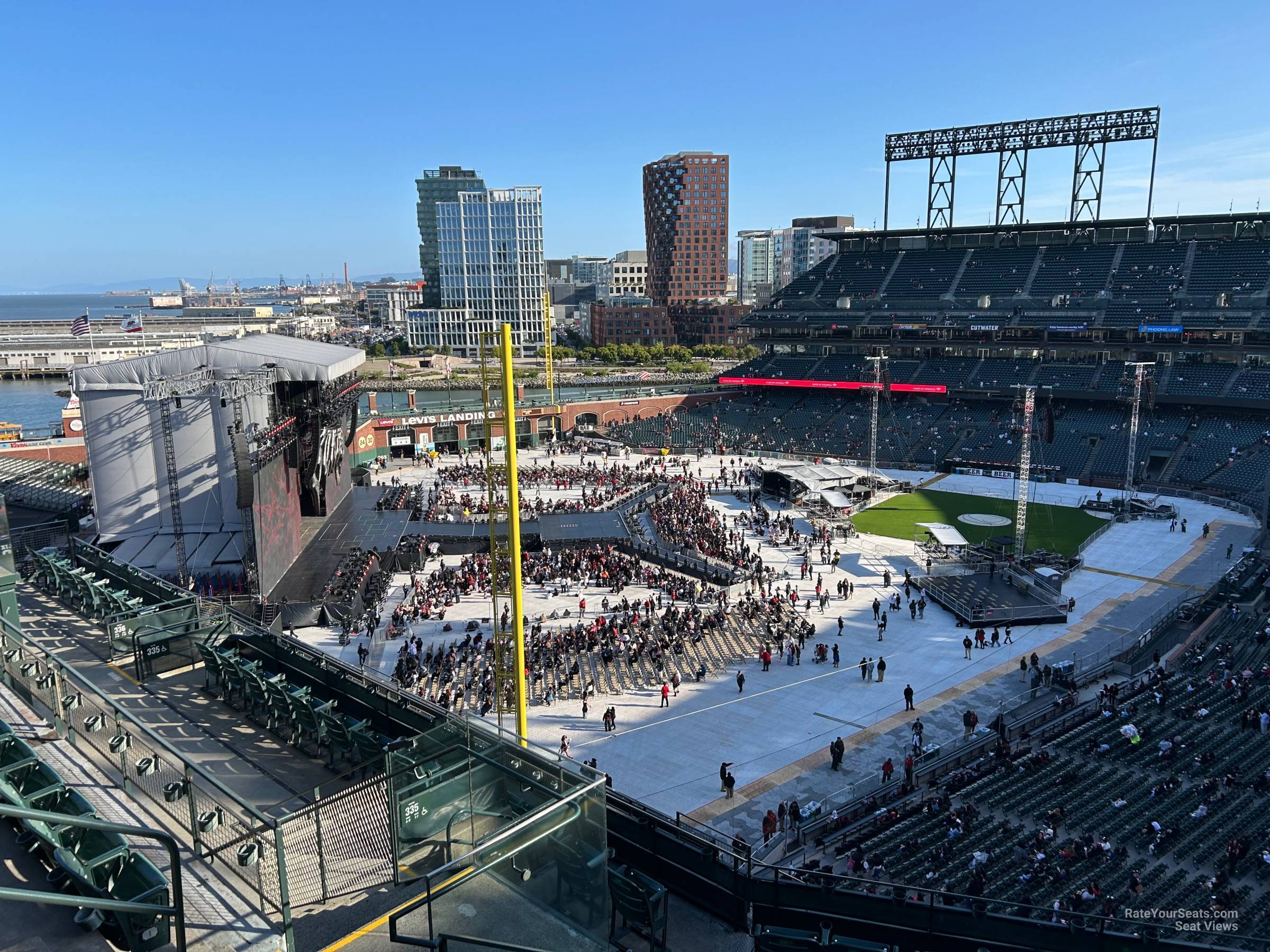 section 334, row 5 seat view  for concert - oracle park
